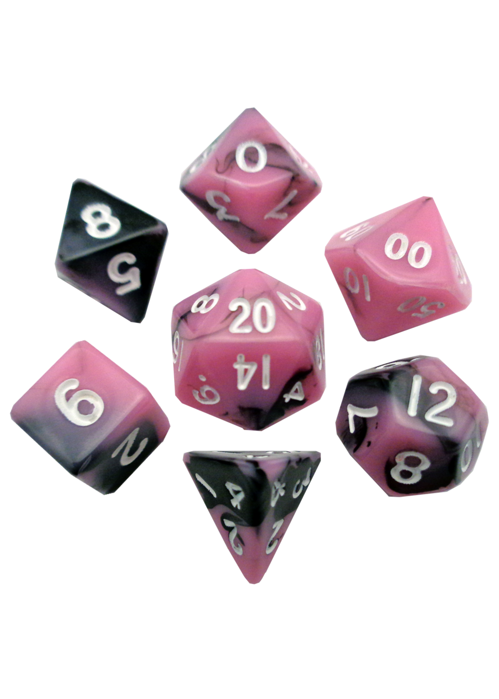 FanRoll Dice RPG 473 7pc Mini Pink-Black/Gold