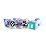 FanRoll Dice RPG 032 7pc Aluminum Plated Rainbow White