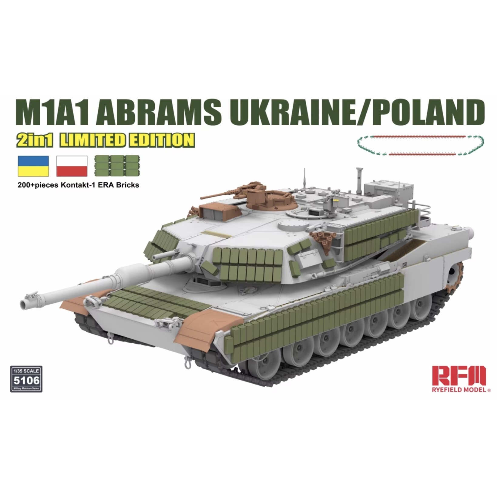 Rye Field Model RFMRM5106 M1A1 Abrams Ukraine/Poland (1/35)