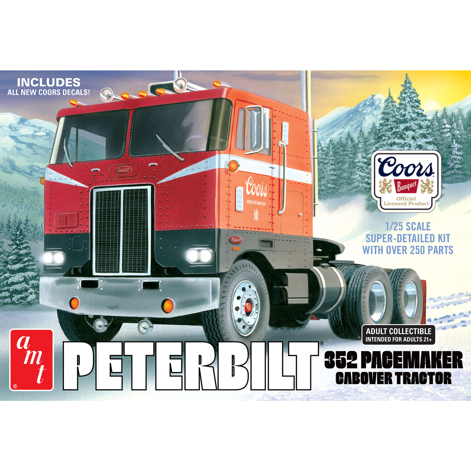 AMT AMT1375 Peterbilt 352 Pacemaker Cabover Tractor Coors Beer (1/25)