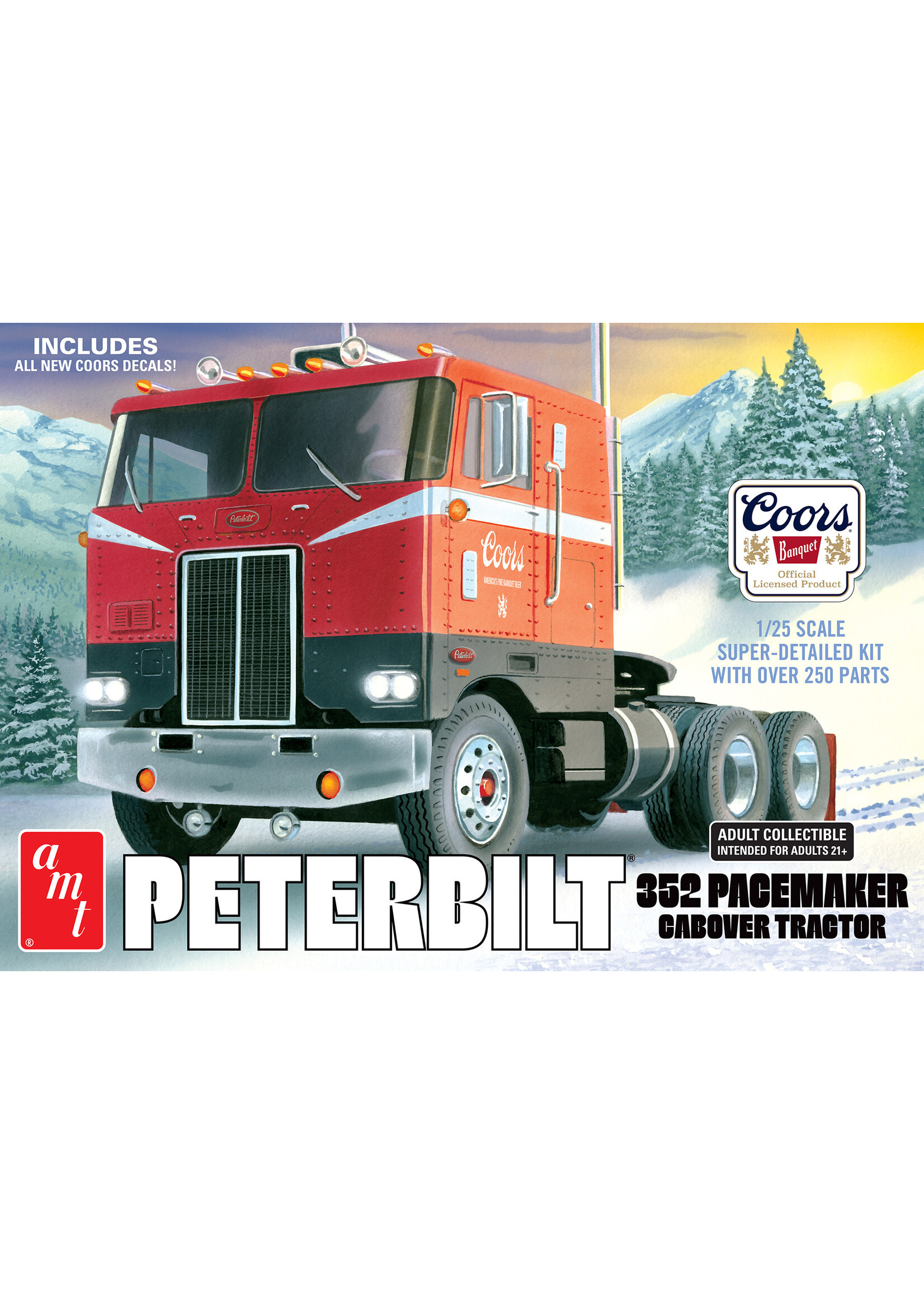AMT AMT1375 Peterbilt 352 Pacemaker Cabover Tractor Coors Beer (1/25)