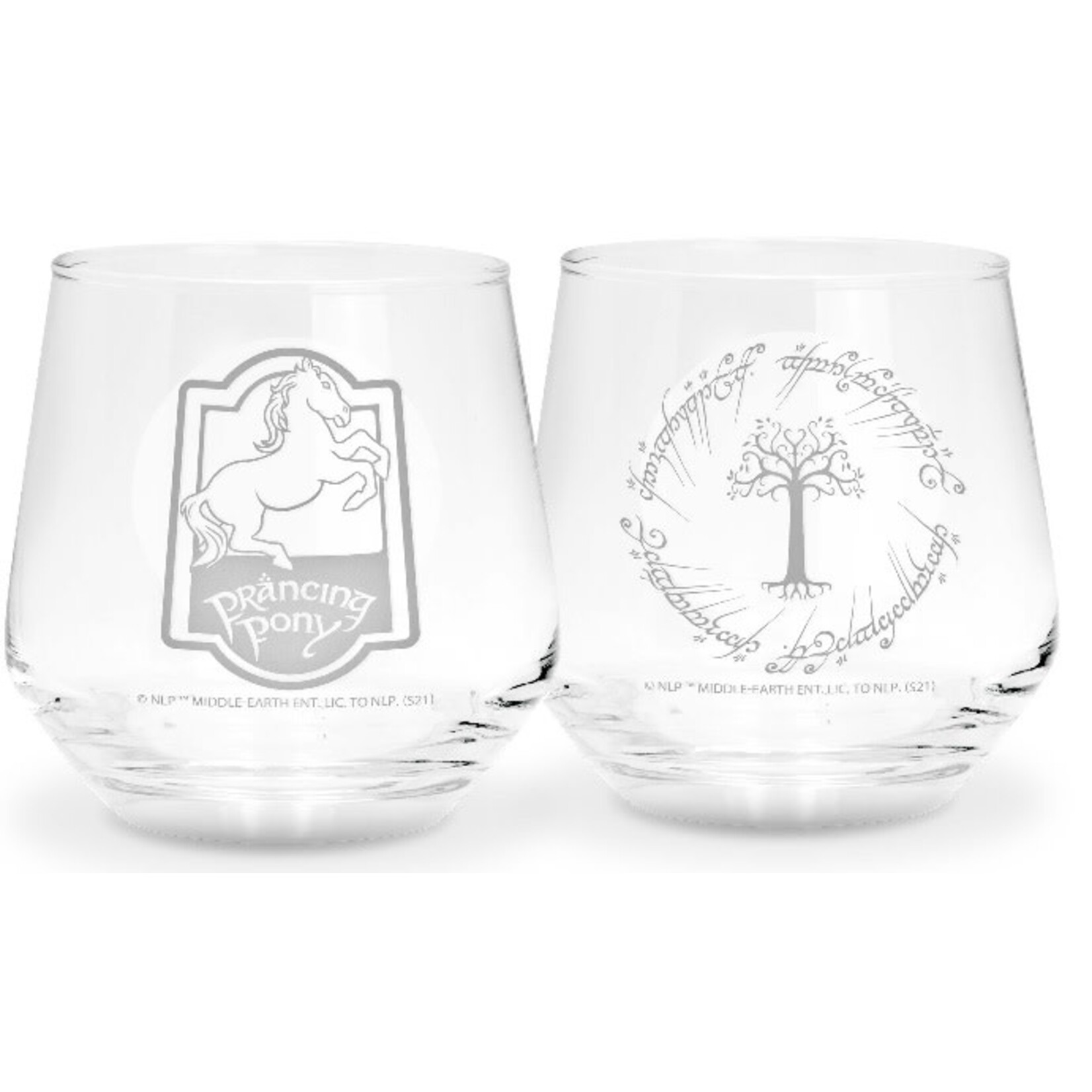 Abysse Glass Set Lord of the Rings Prancing Pony & Tree (2pc)