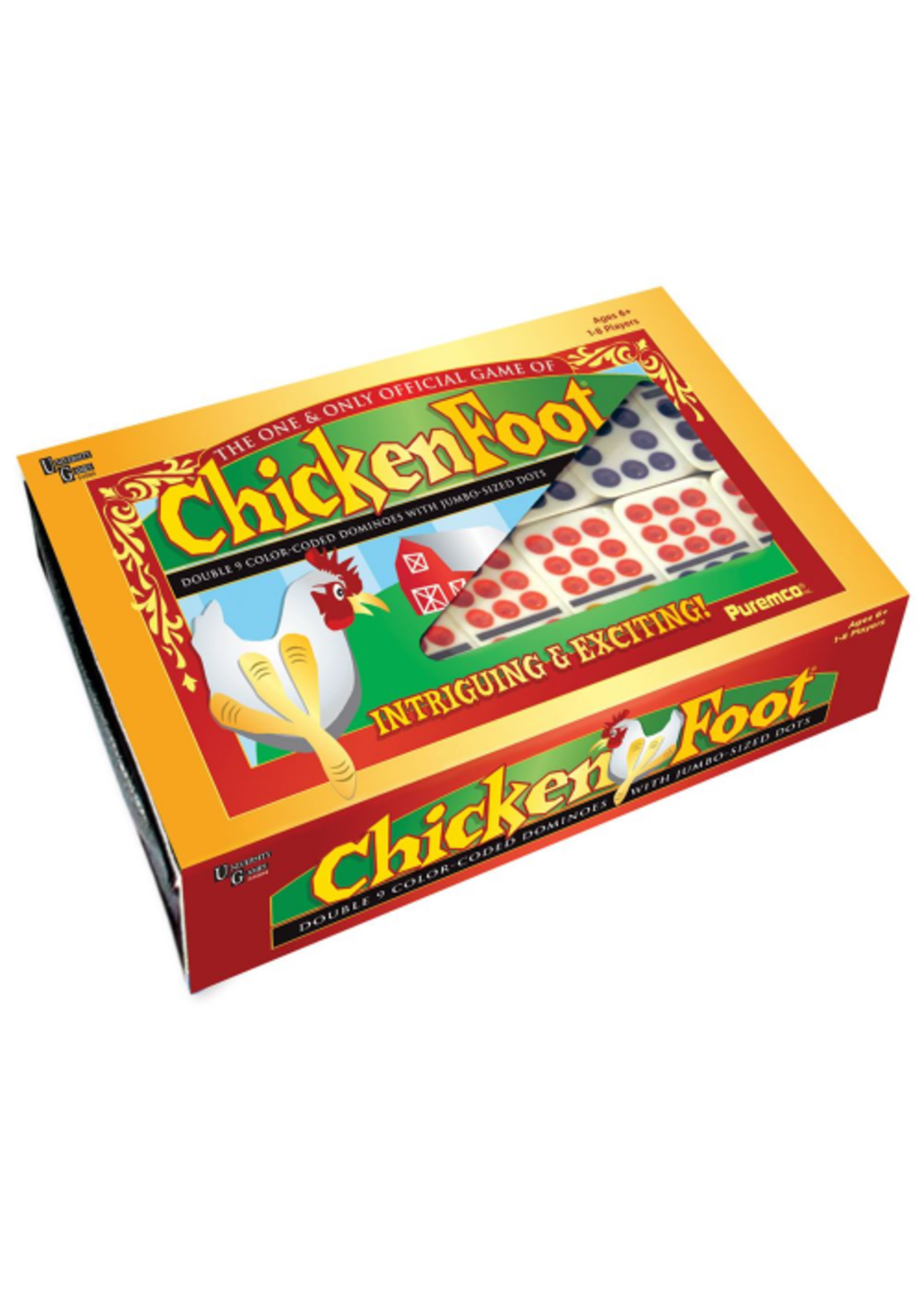 Dominoes Chickenfoot Double 9 Color Dot