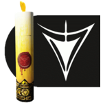 Infinite Black Dice Tube Ritual Candle Yellow Sign