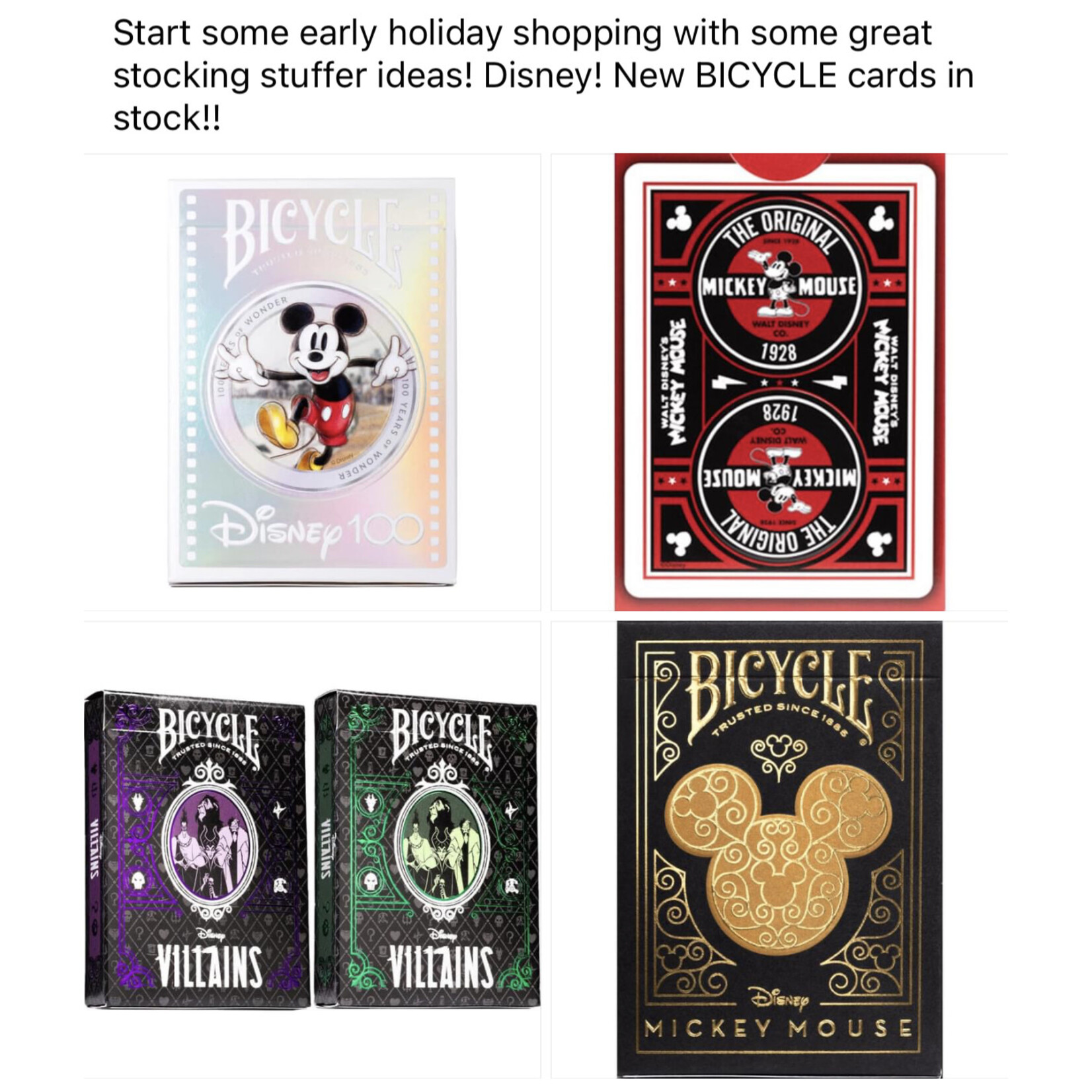 Disney bicycle cards