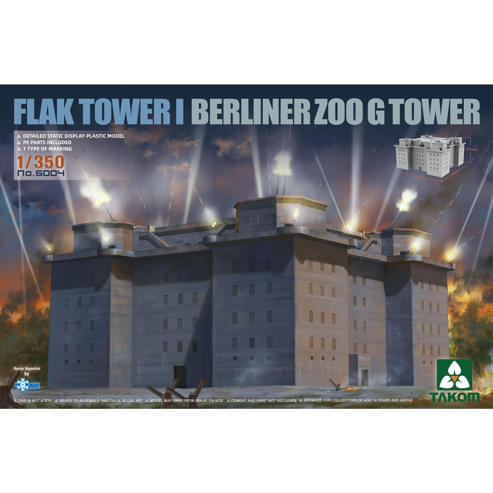 Takom TAK6004 Flak Tower I Berliner Zoo G Tower (1/350)