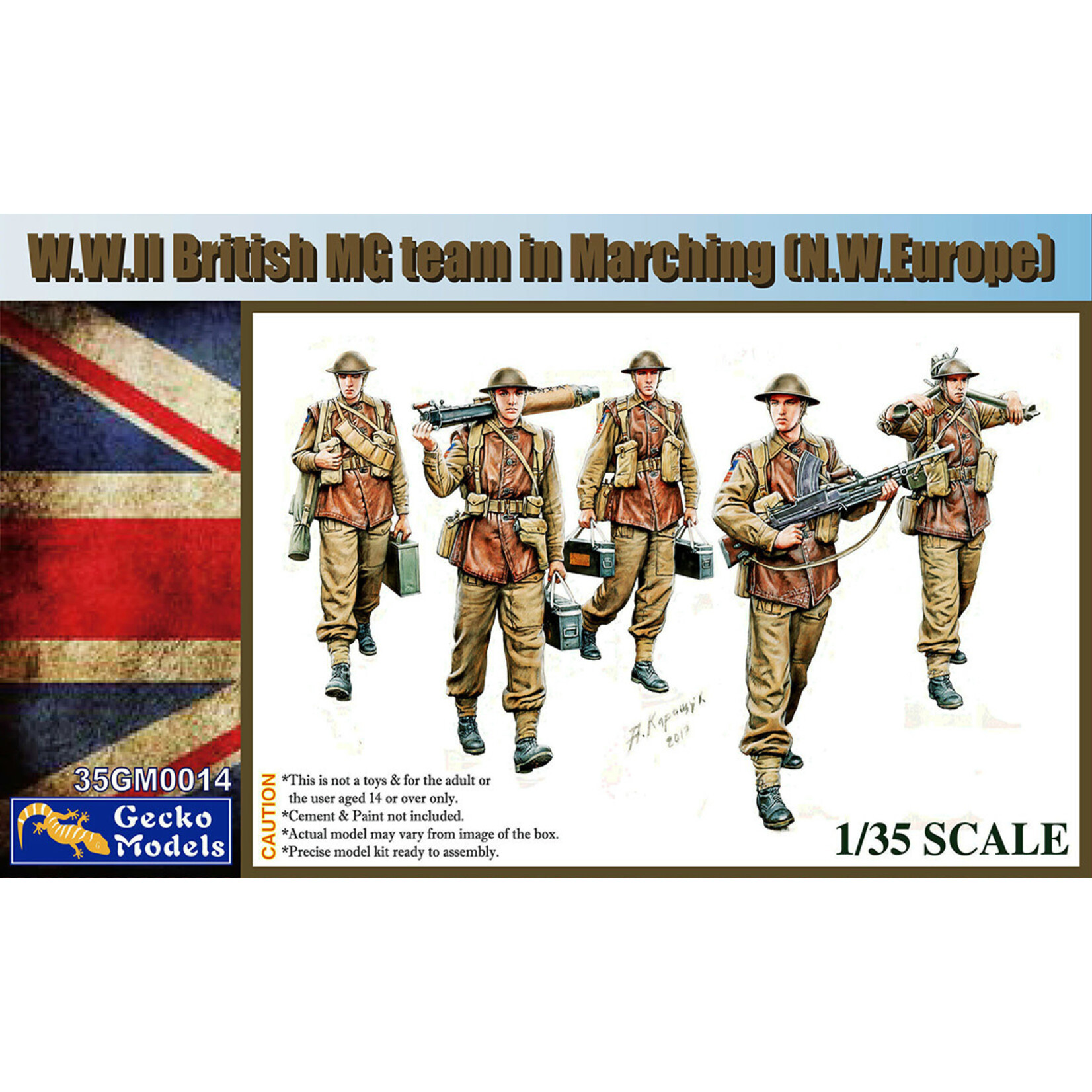 Gecko GEK35GM0014 WWII British MG Team Marching NW Europe (1/35)
