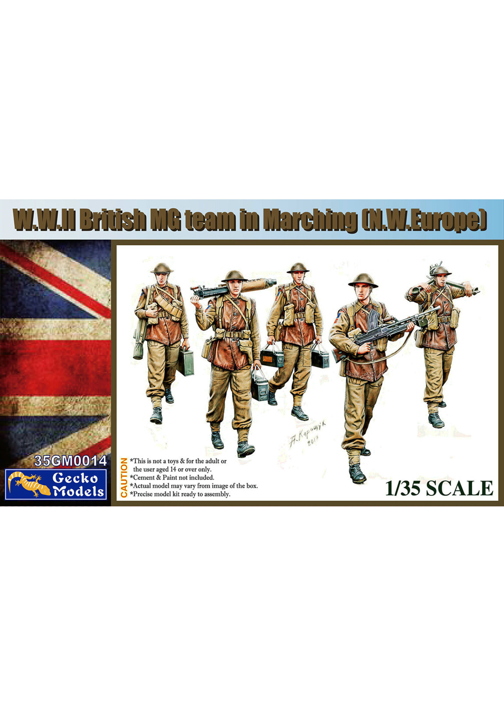Gecko ***GEK35GM0014 WWII British MG Team Marching NW Europe (1/35)