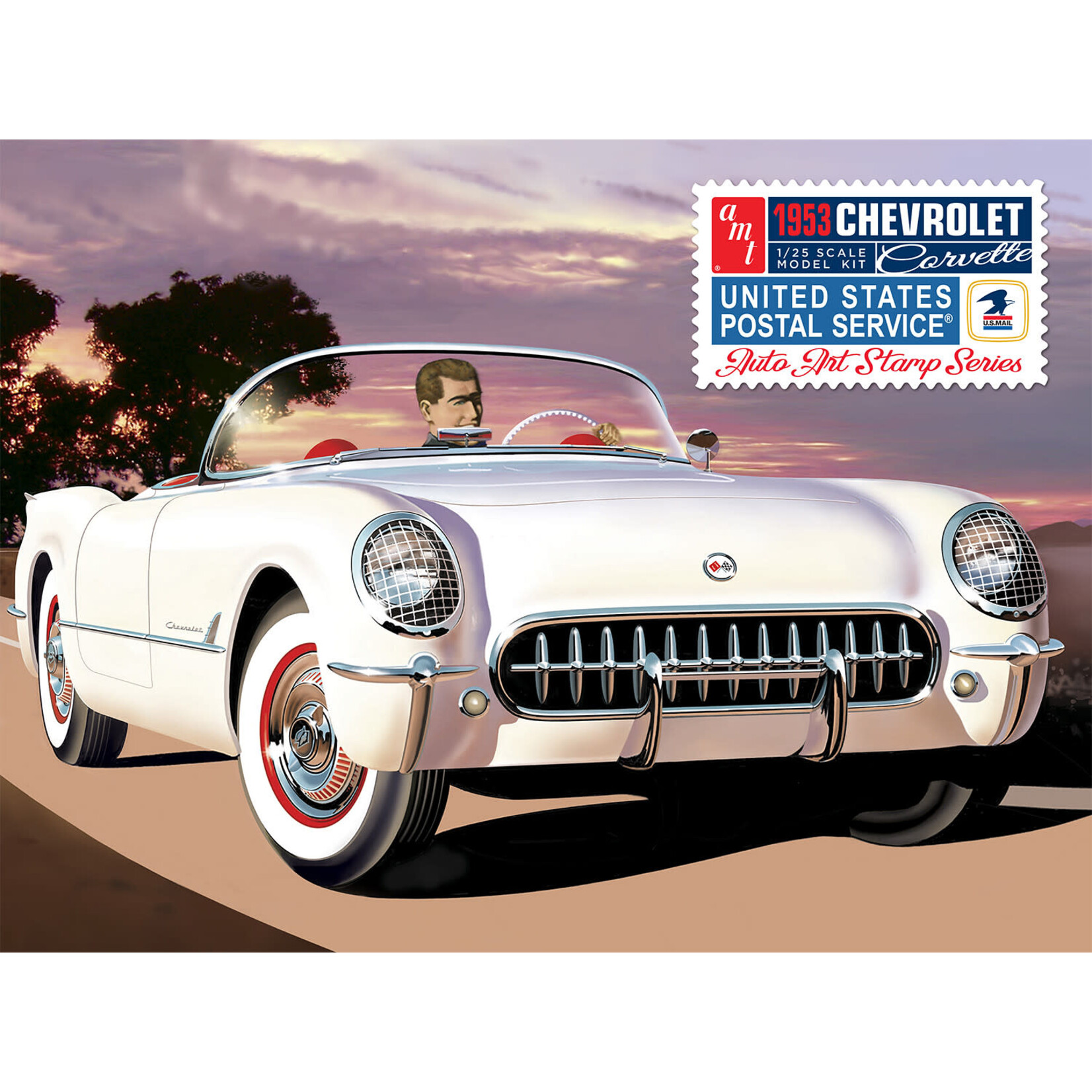 AMT AMT1244 1953 Chevy Corvette USPS Stamp Series (1/25)