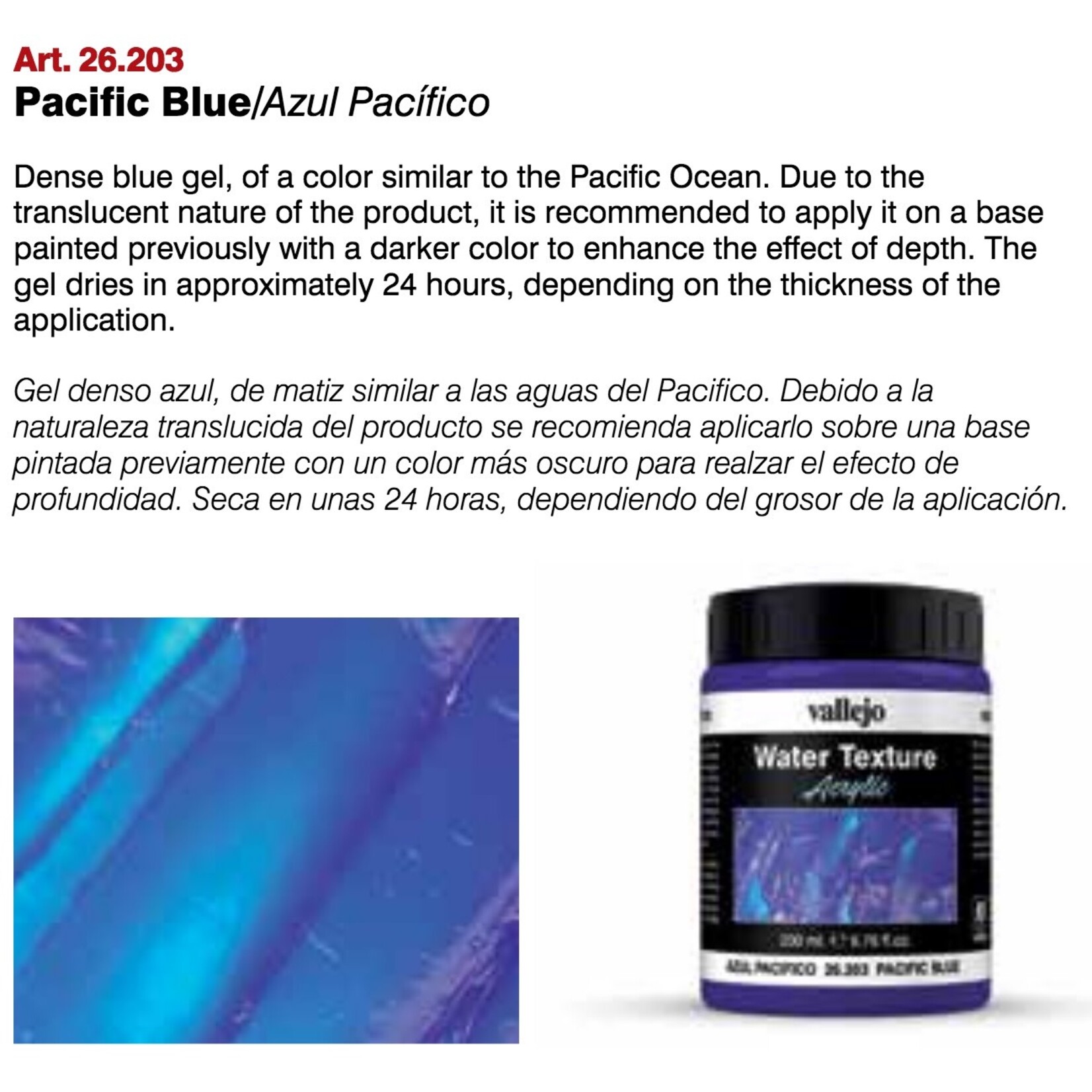 Vallejo VAL26203 Pacific Blue Water (200ml)