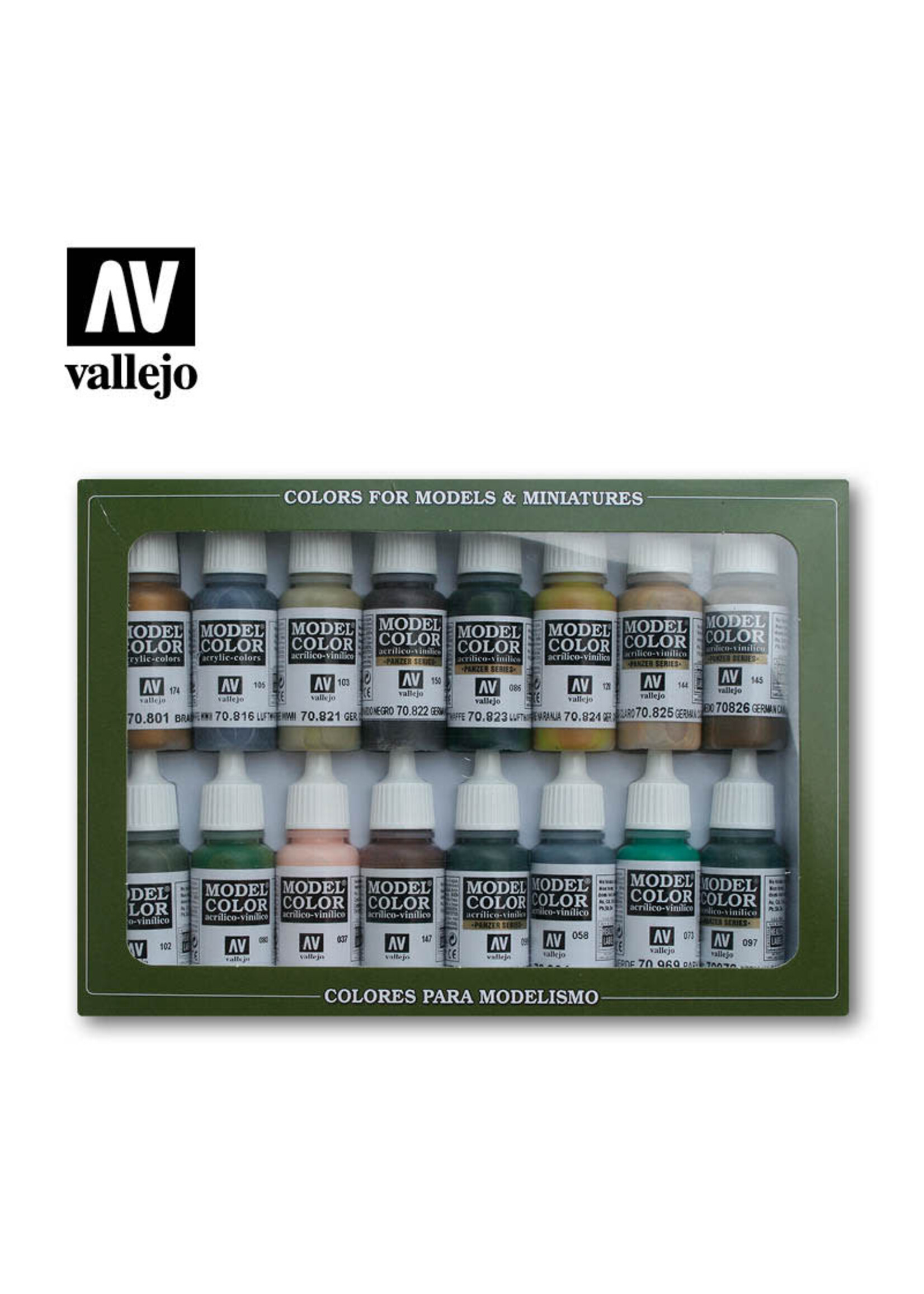 Vallejo ***000VAL70114 WW2 German Camouflage Color Set (16pc)
