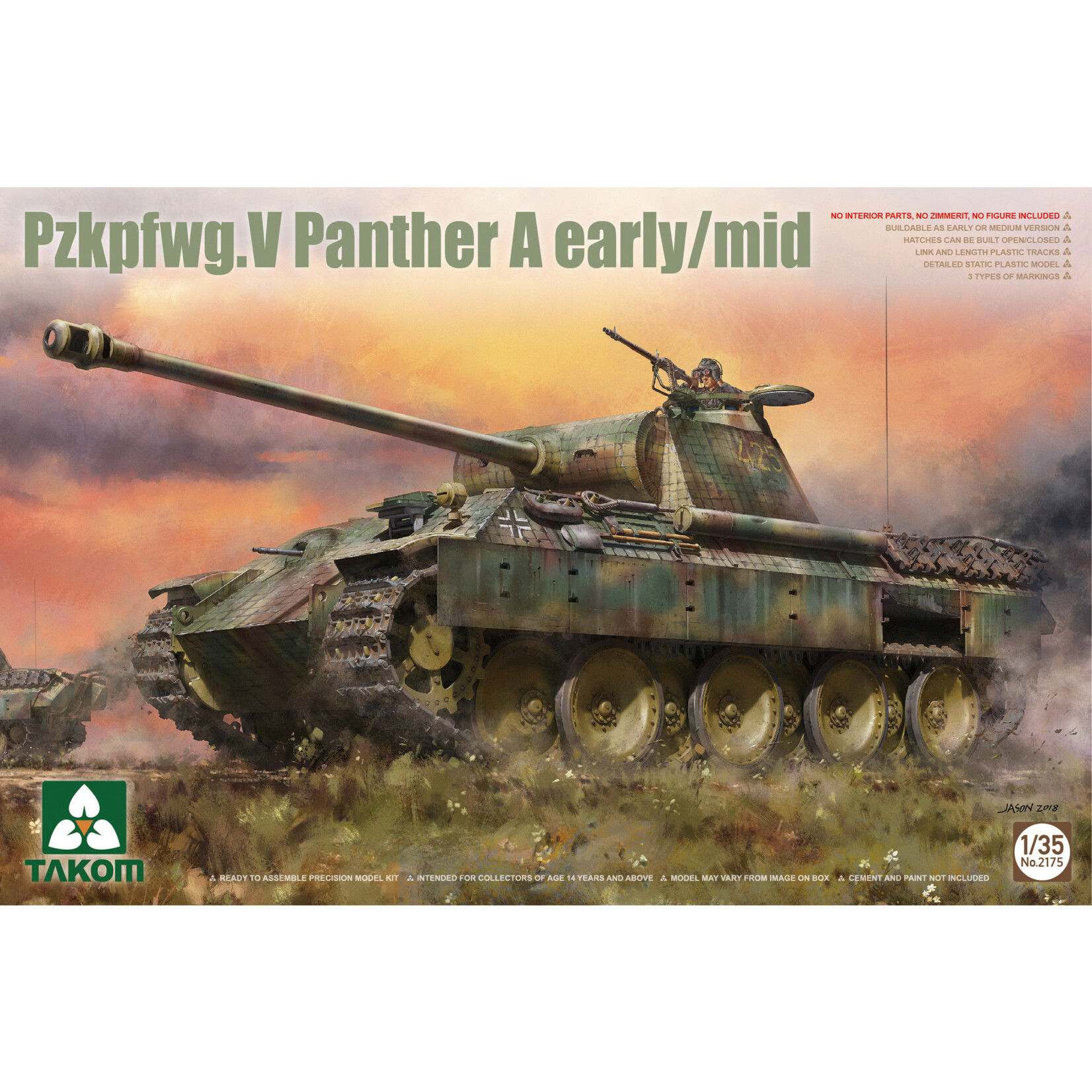 Takom TAK2175 Pzkpfwg.V Panther A Early/Mid (1/35)