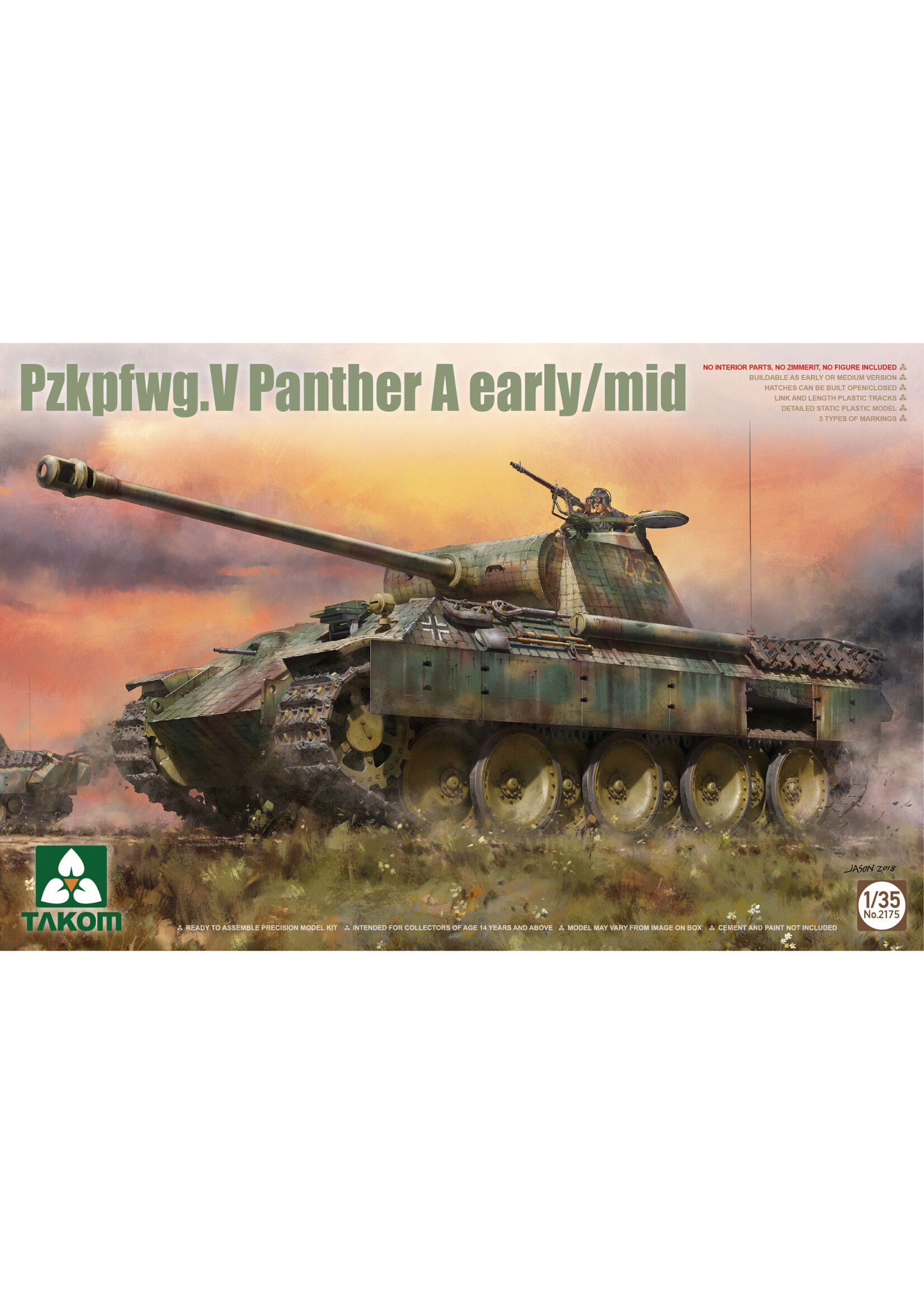 Takom TAK2175 Pzkpfwg.V Panther A Early/Mid (1/35)