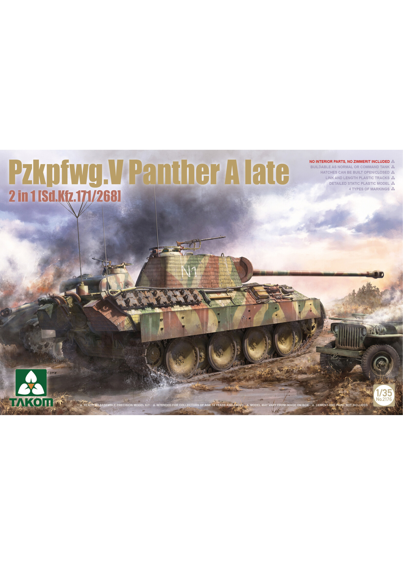 Takom TAK2176 Pzkpfwg.V Panther Late (1/35)