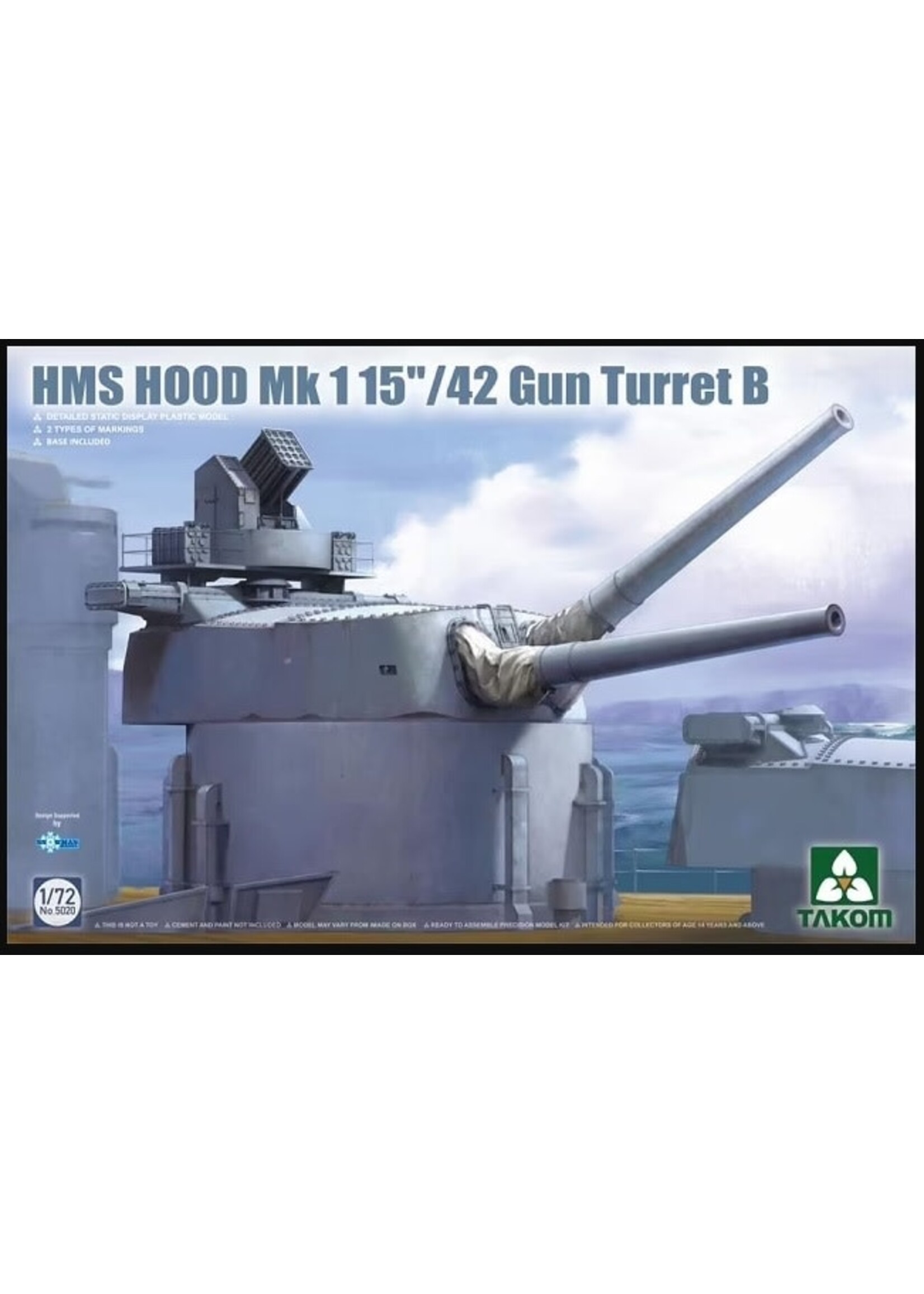 Takom TAK5020 HMS Hood Mk1 15/42 Gun Turret B (1/72)