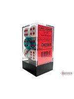 Chessex Dice 16mm 26644 12pc Gemini Teal-White/Red
