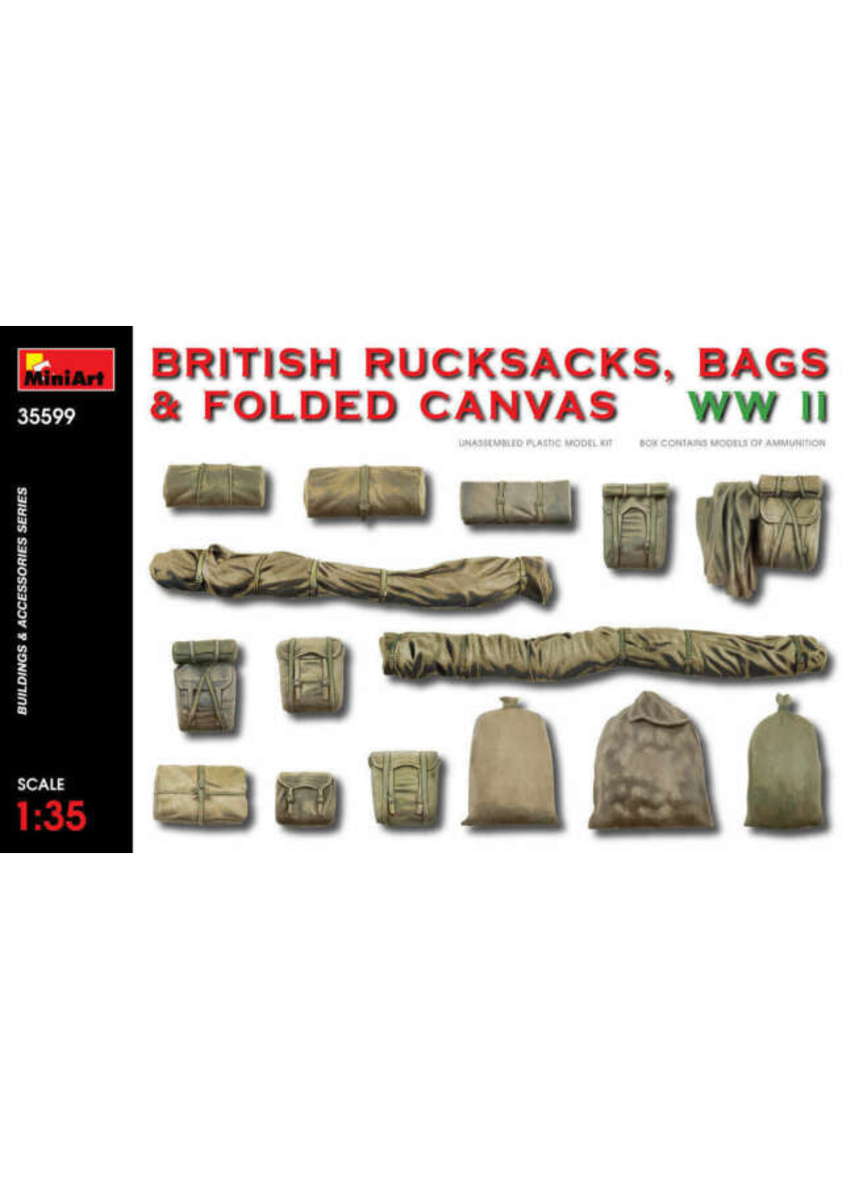MiniArt MIART35599 British Rucksacks, Bags & Folded Canvas WW2 (1/35)