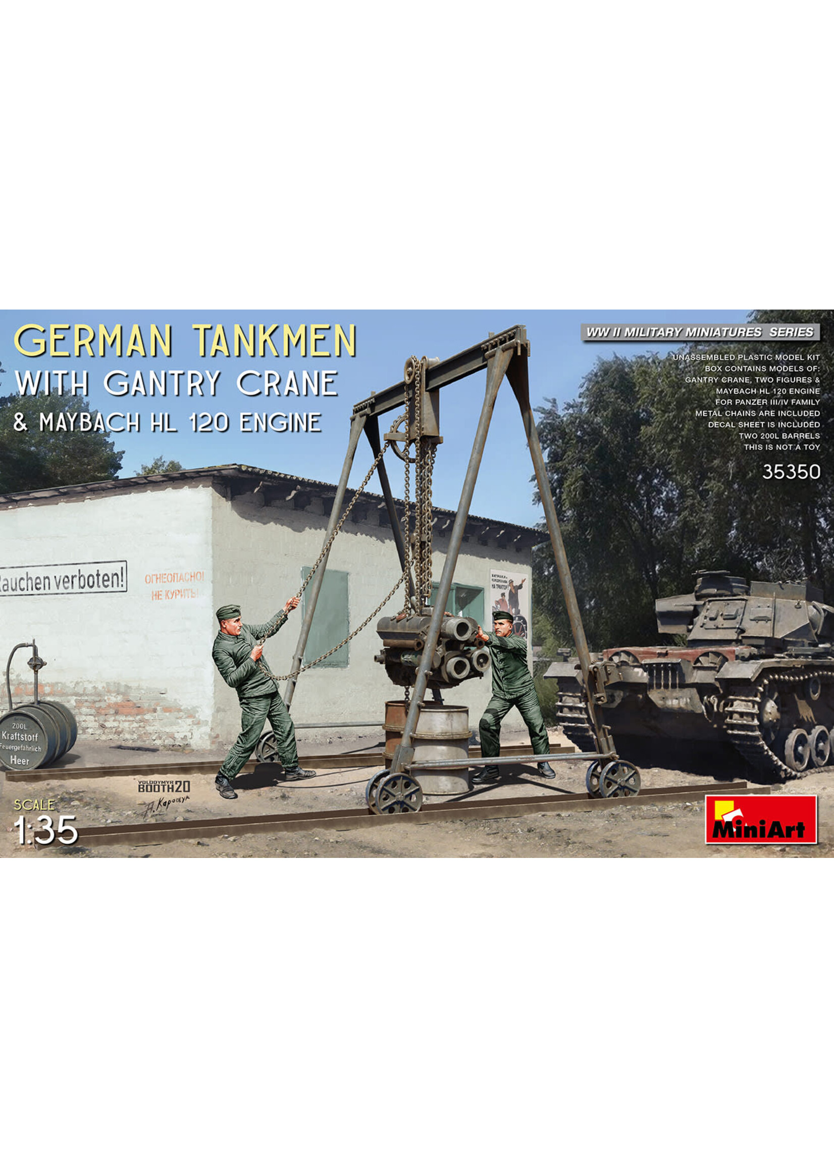 MiniArt MIART35350 German Tankmen with Gantry Grane and Maybach HL 120 Engine (1/35)