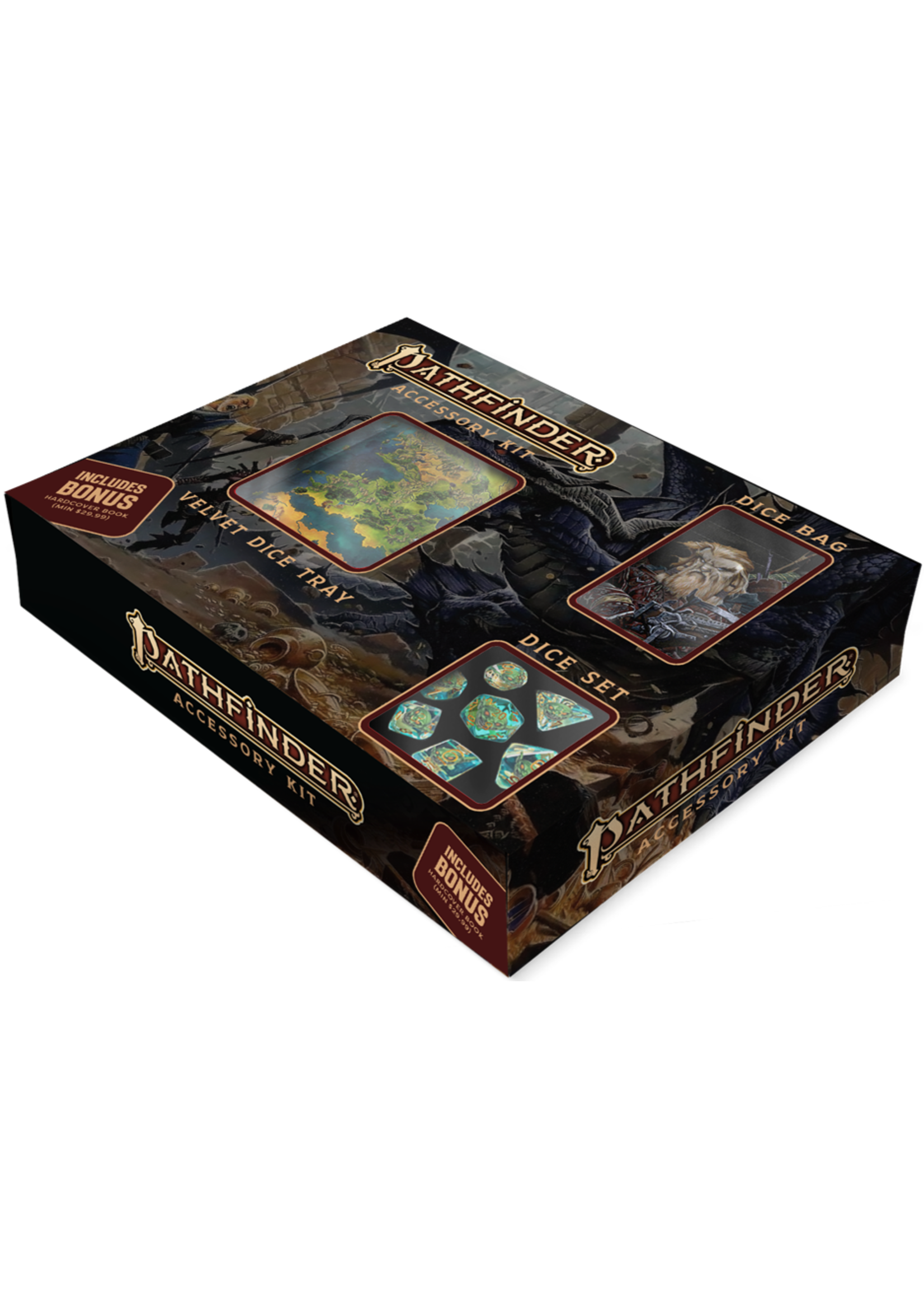 FanRoll Pathfinder Bundle (7 Dice & Dice Bag & Dice Tray)