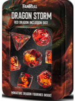 FanRoll Dice RPG 10934 7pc Dragon Storm (Red Dragon Inclusion)
