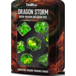 FanRoll Dice 10935 7pc Dragon Storm (Green Dragon Inclusion)