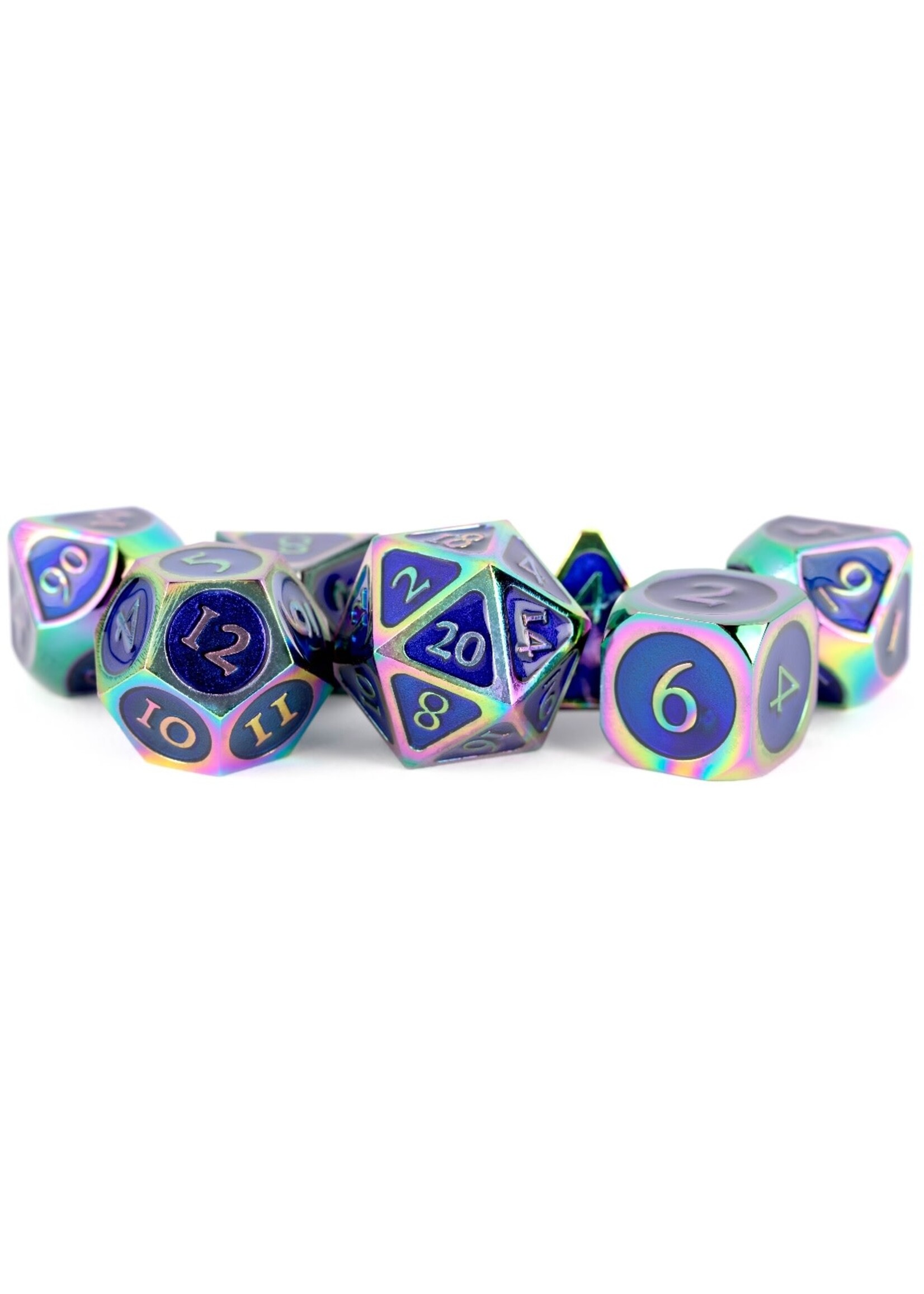 FanRoll Dice RPG 021 Rainbow Blue Metal
