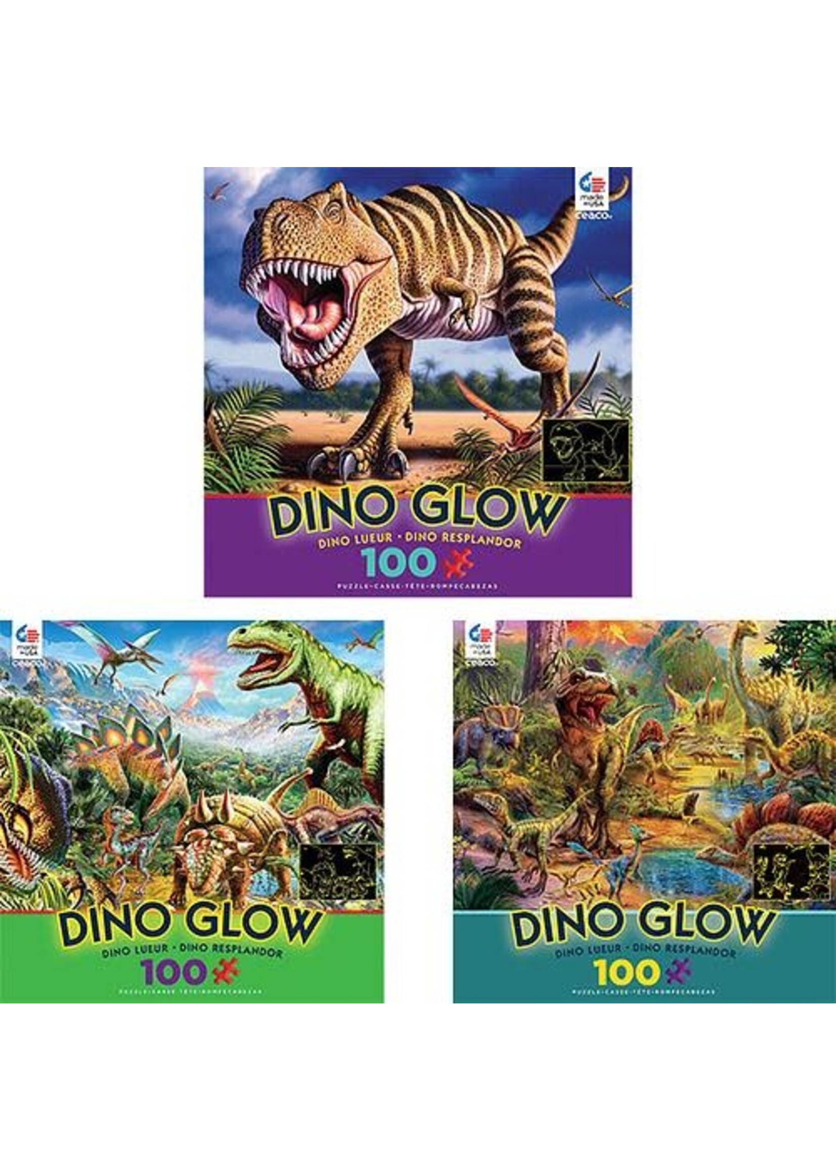 Ceaco CEA1604 Dino Glow in the Dark (Puzzle100)