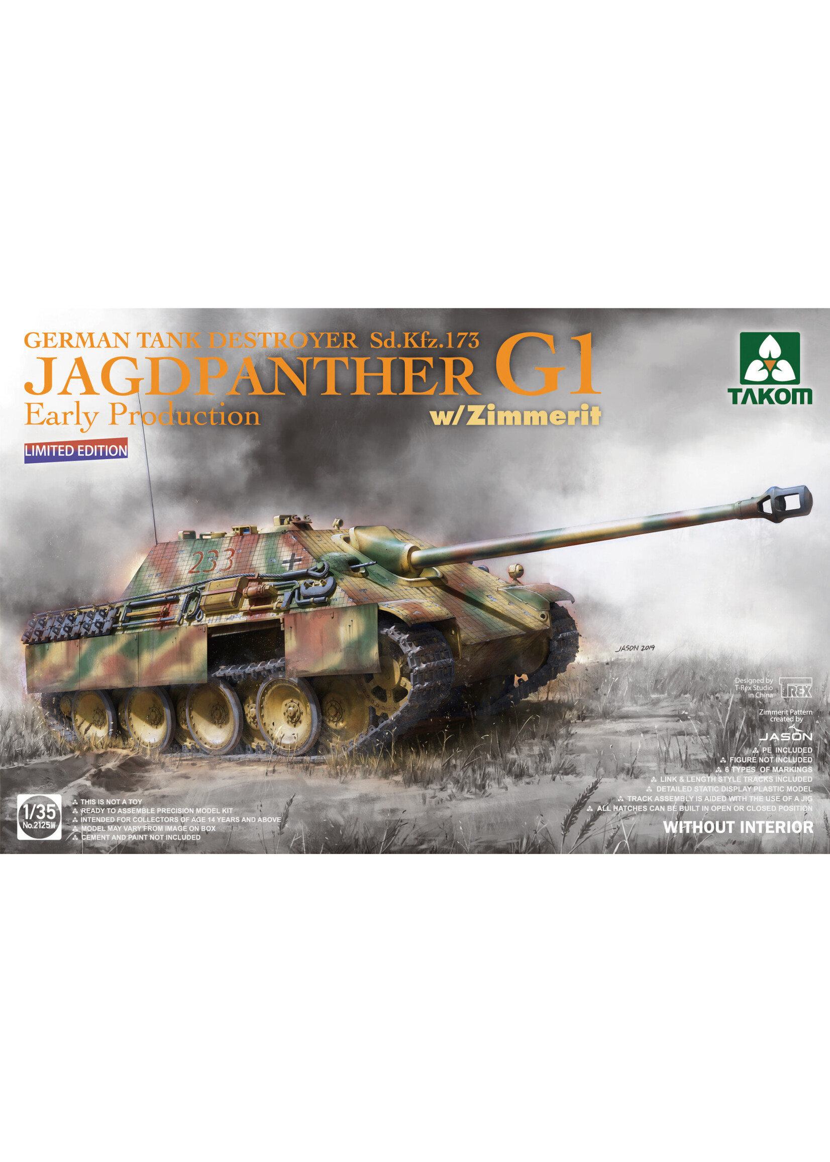 Takom TAK2125W Jagdpanther G1 with Zimmerit (1/35)