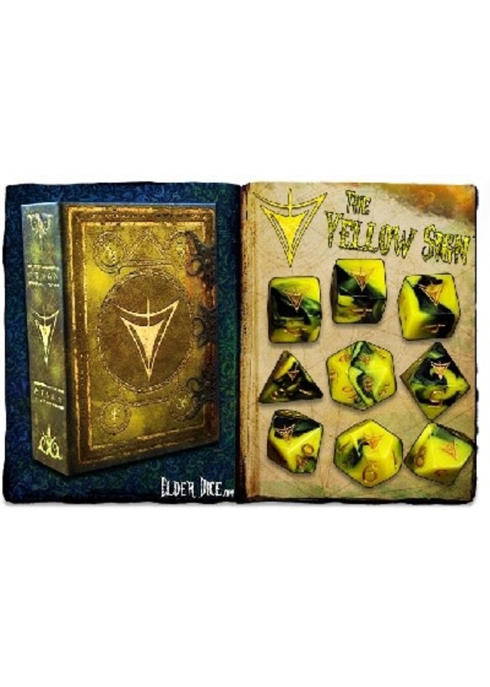 Elder Dice Dice RPG Y01 9pc Elder Dice Yellow Sign