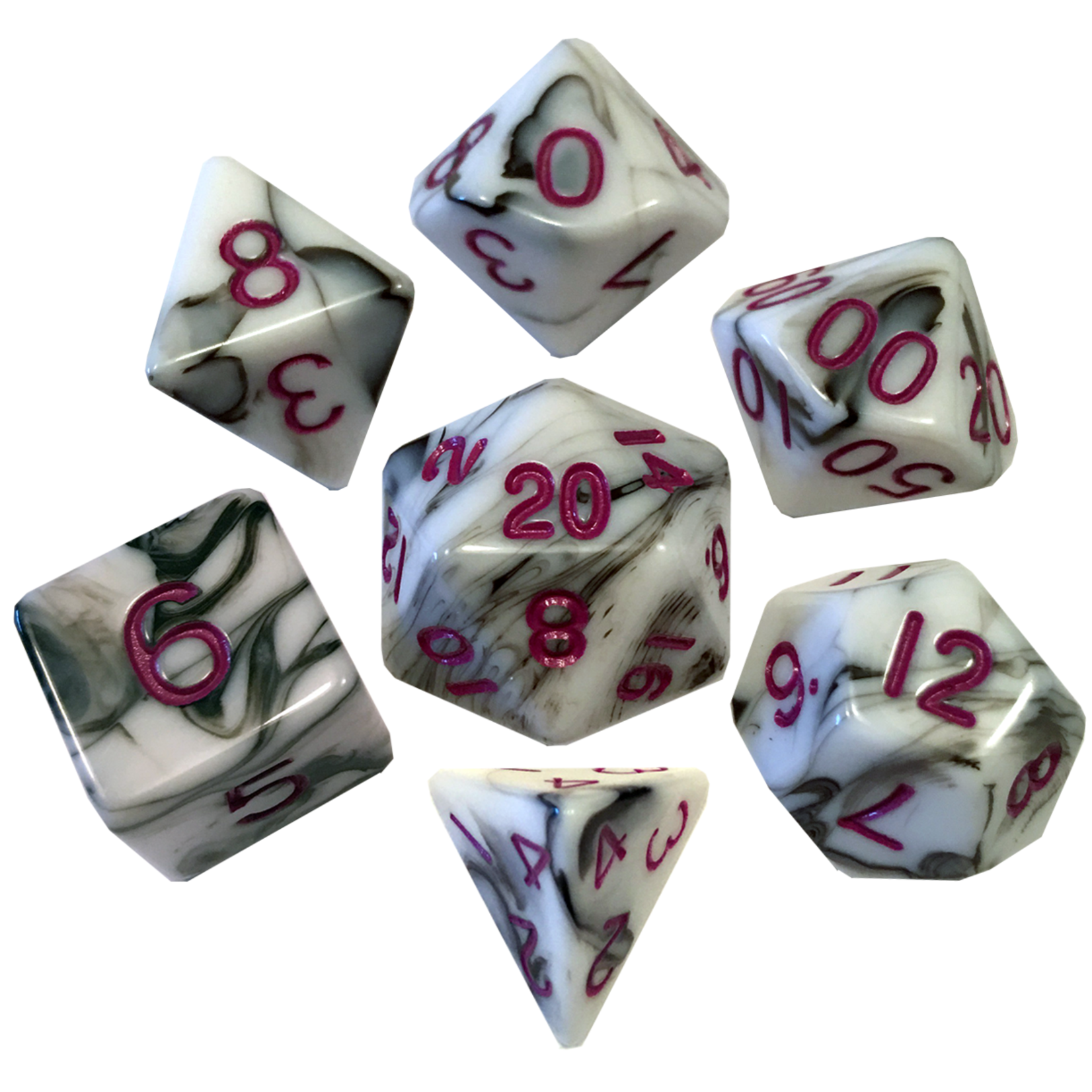 FanRoll Dice RPG 1037 7pc Marble with Purple