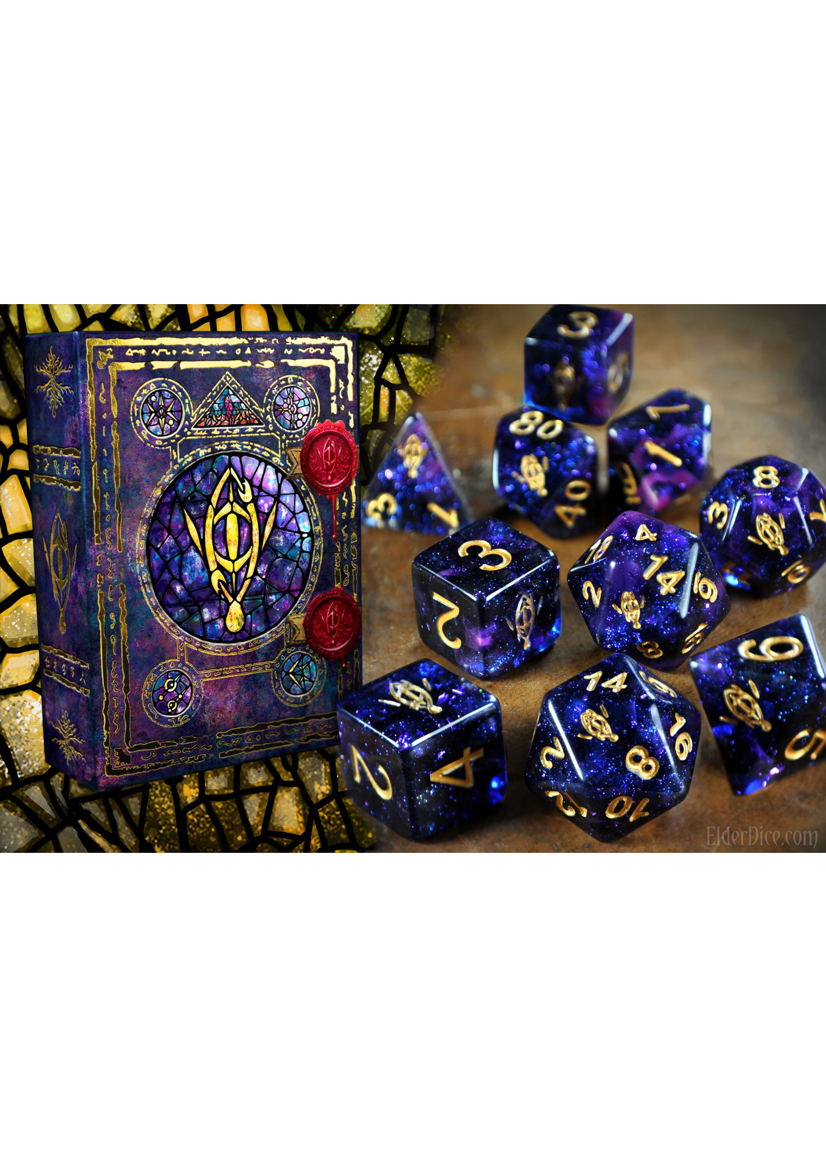 Infinite Black Dice RPG T01 10pc Elder Dice Seers Eye Glass Wax