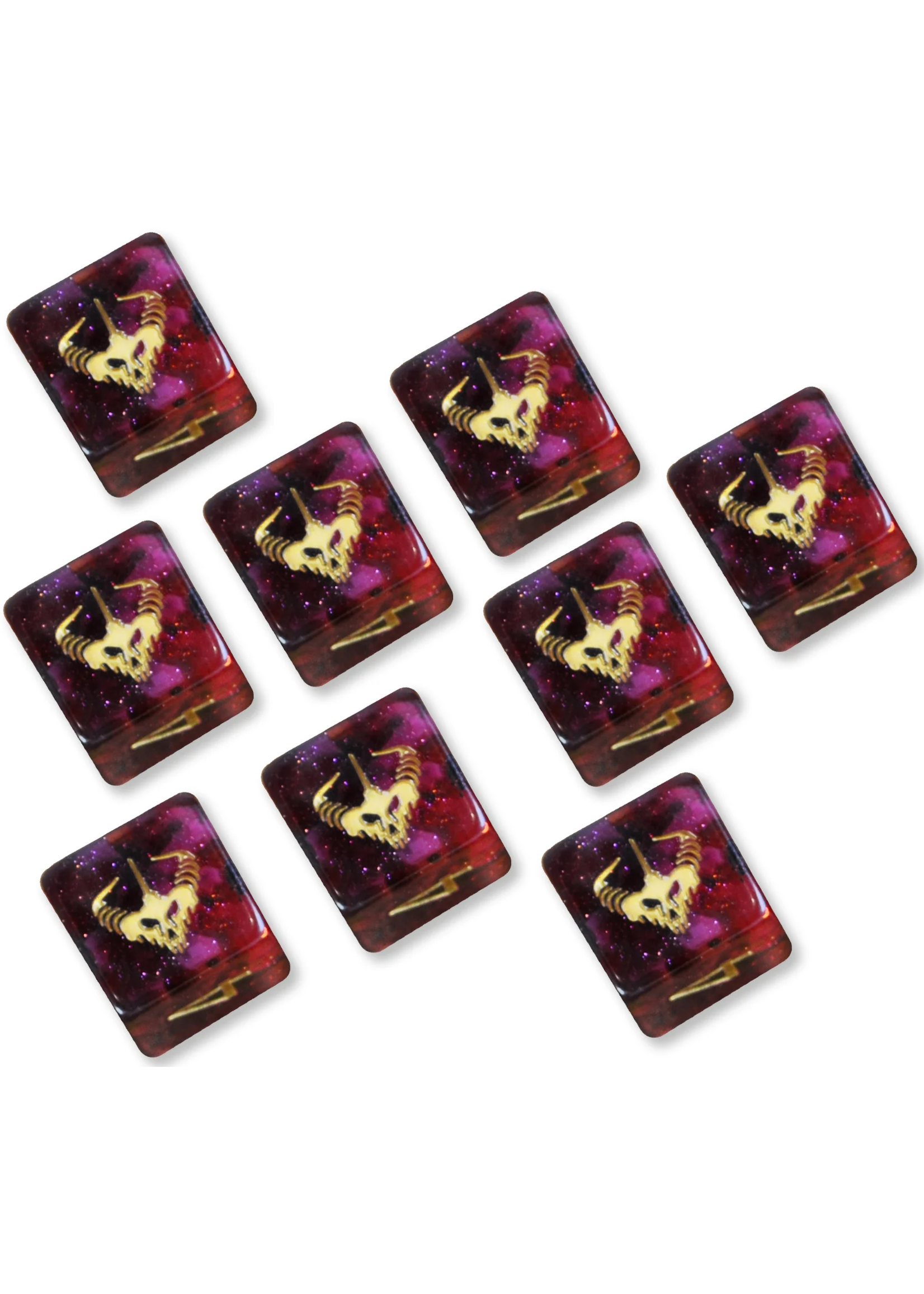 Infinite Black ***Dice M01 D6 9pc Elder Dice Crown of the Night Mother Glass Wax
