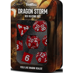 FanRoll Dice RPG 10931 7pc Silicone Dragon Storm Red Scales