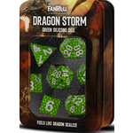 FanRoll Dice RPG 10932 7pc Silicone Dragon Storm Green Scales