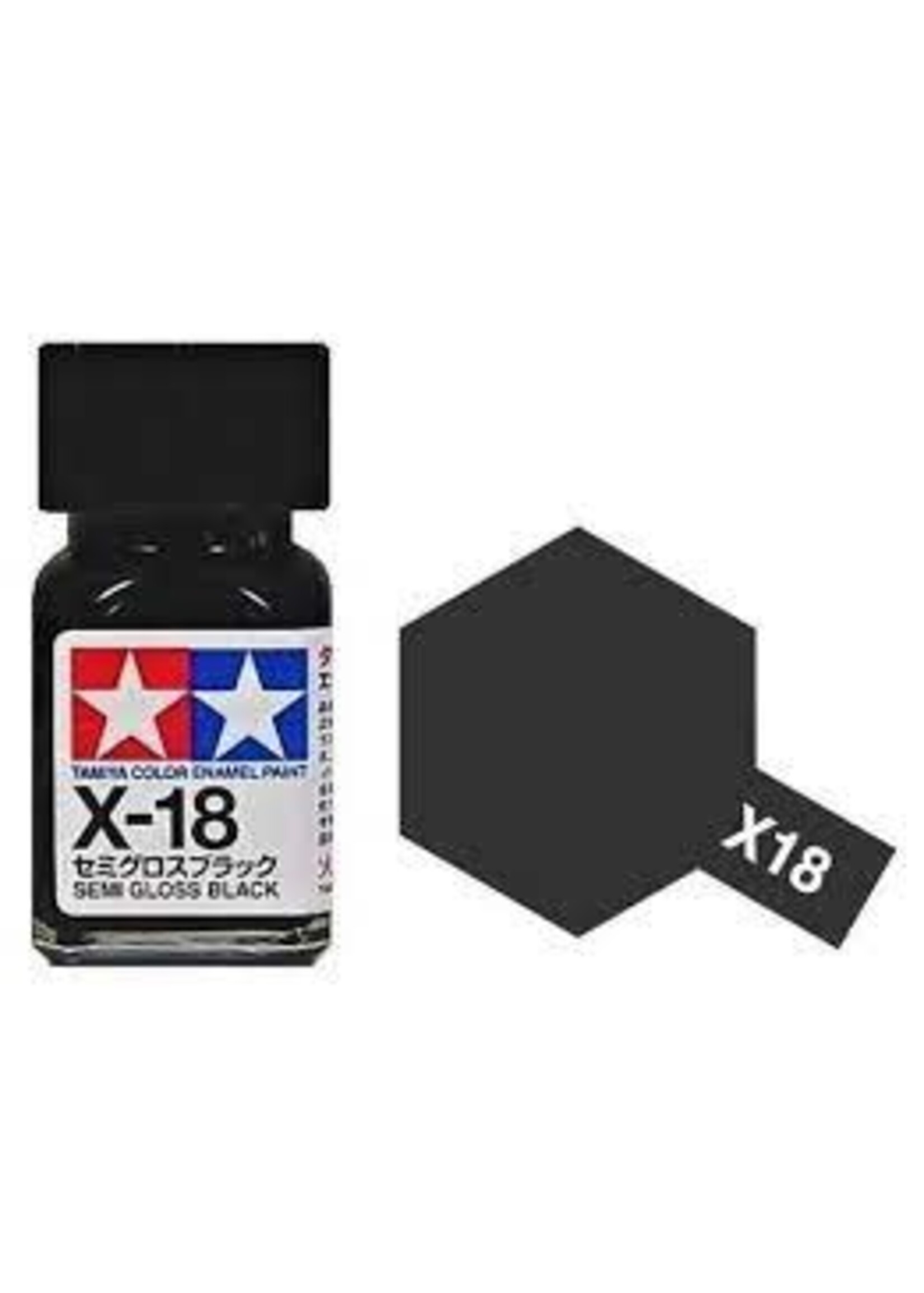 Tamiya TAMEX18 Enamel Semi Gloss Black (10ml)