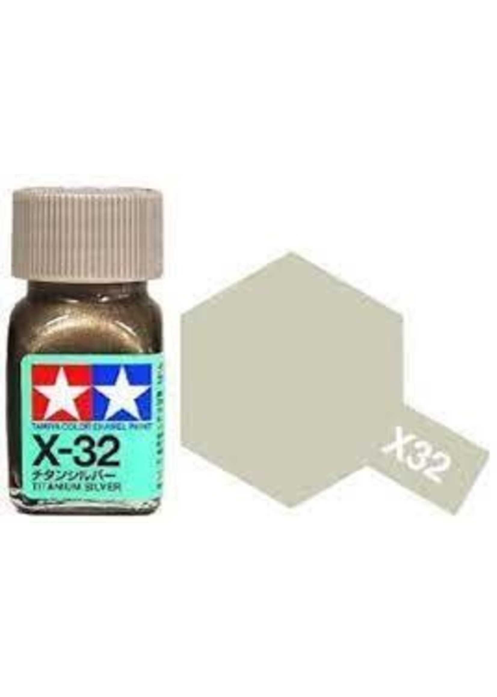 Tamiya TAMEX32 Enamel Gloss Titanium Silver (10ml)