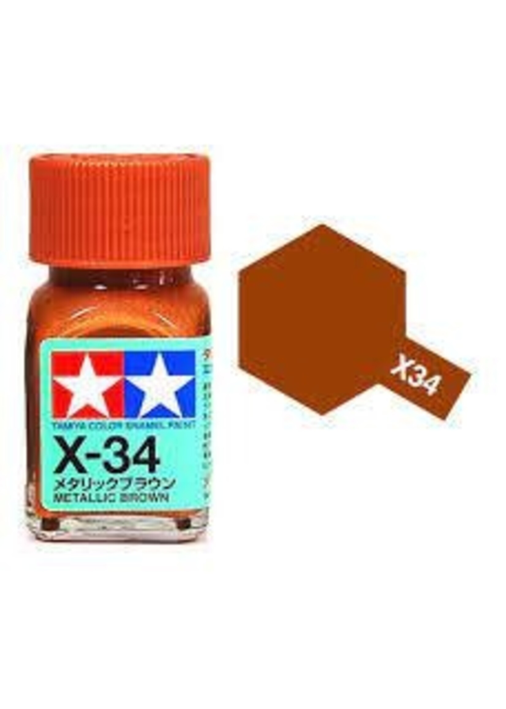 Tamiya TAMEX34 Enamel Gloss Metallic Brown (10ml)