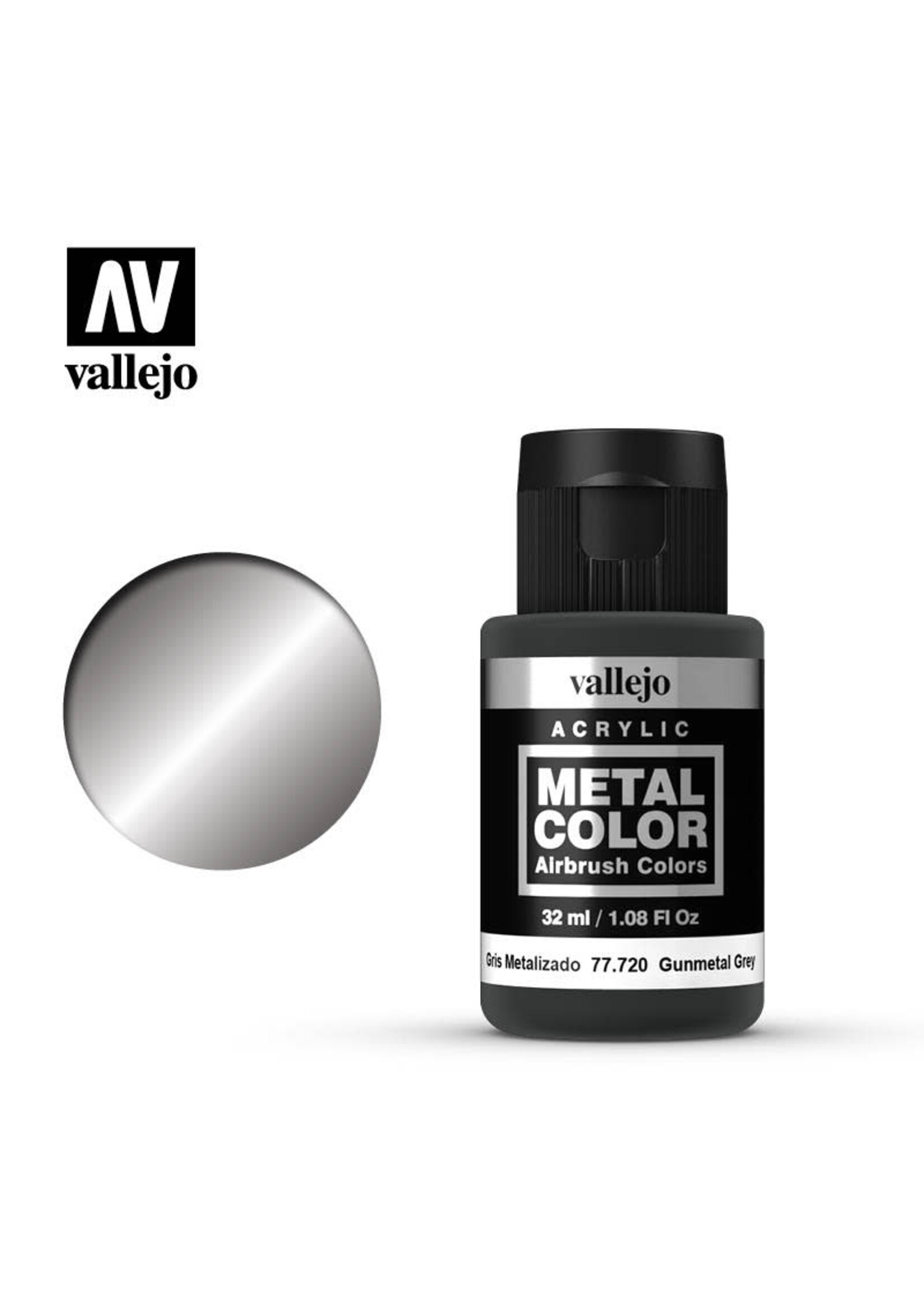 Vallejo VAL77720 Metal Color Gunmetal Grey (32ml)