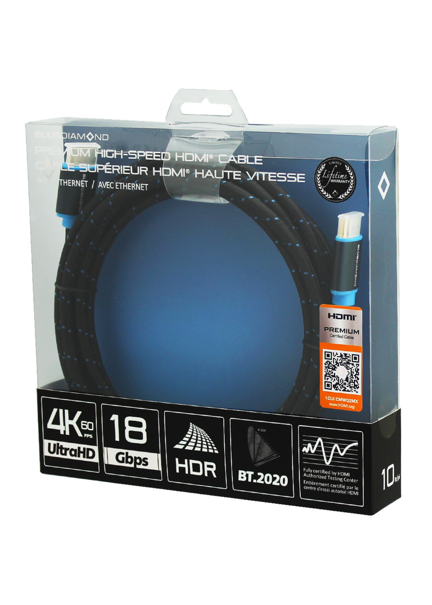 Blue Diamond Premium HDMI 4K Cable w/Ethernet 10'