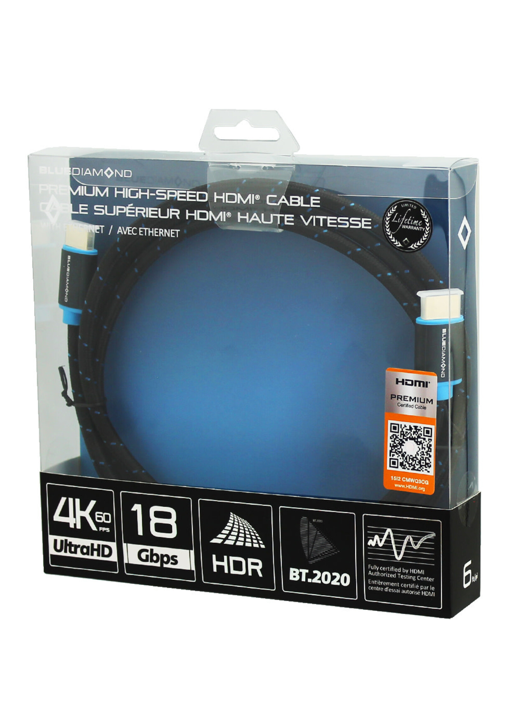Blue Diamond Premium HDMI 4K Cable w/Ethernet 6'