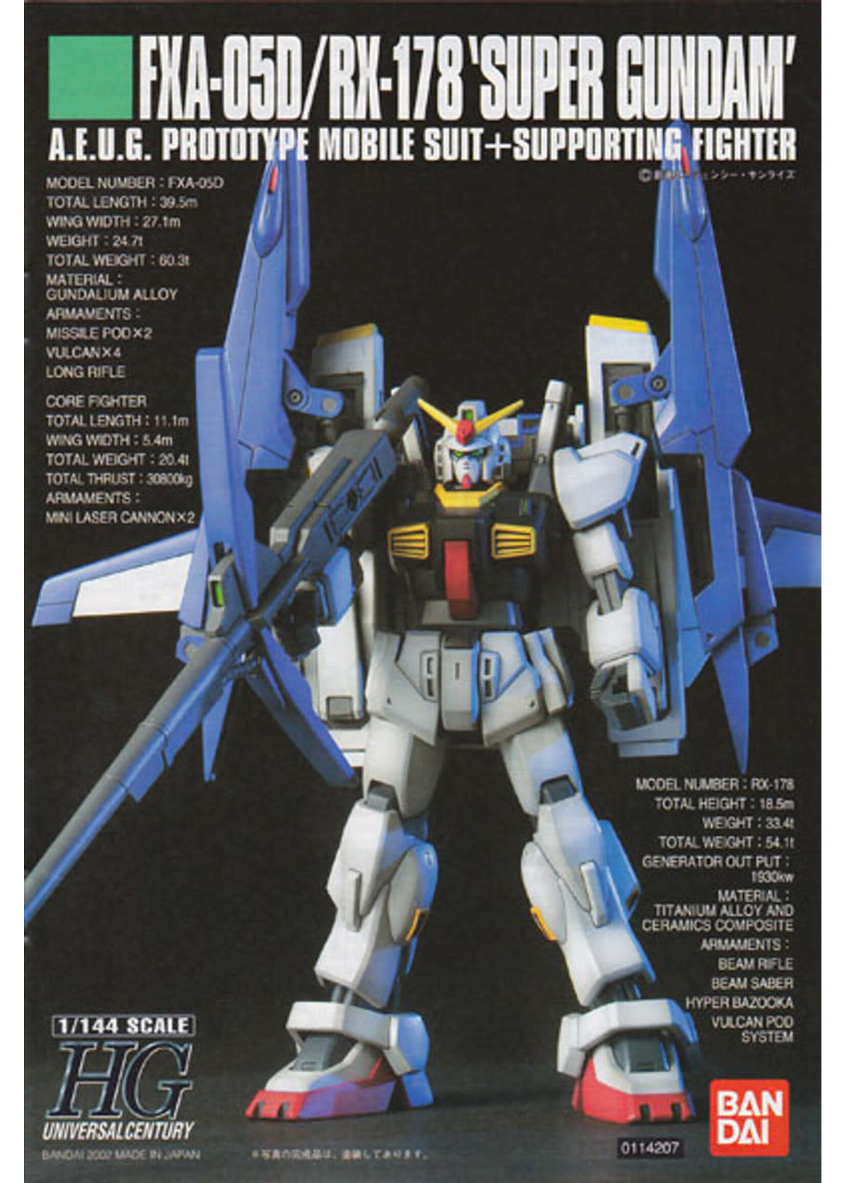 Bandai BNDAI1114207 HGUC 1/144 #35 Super Gundam "Z Gundam"