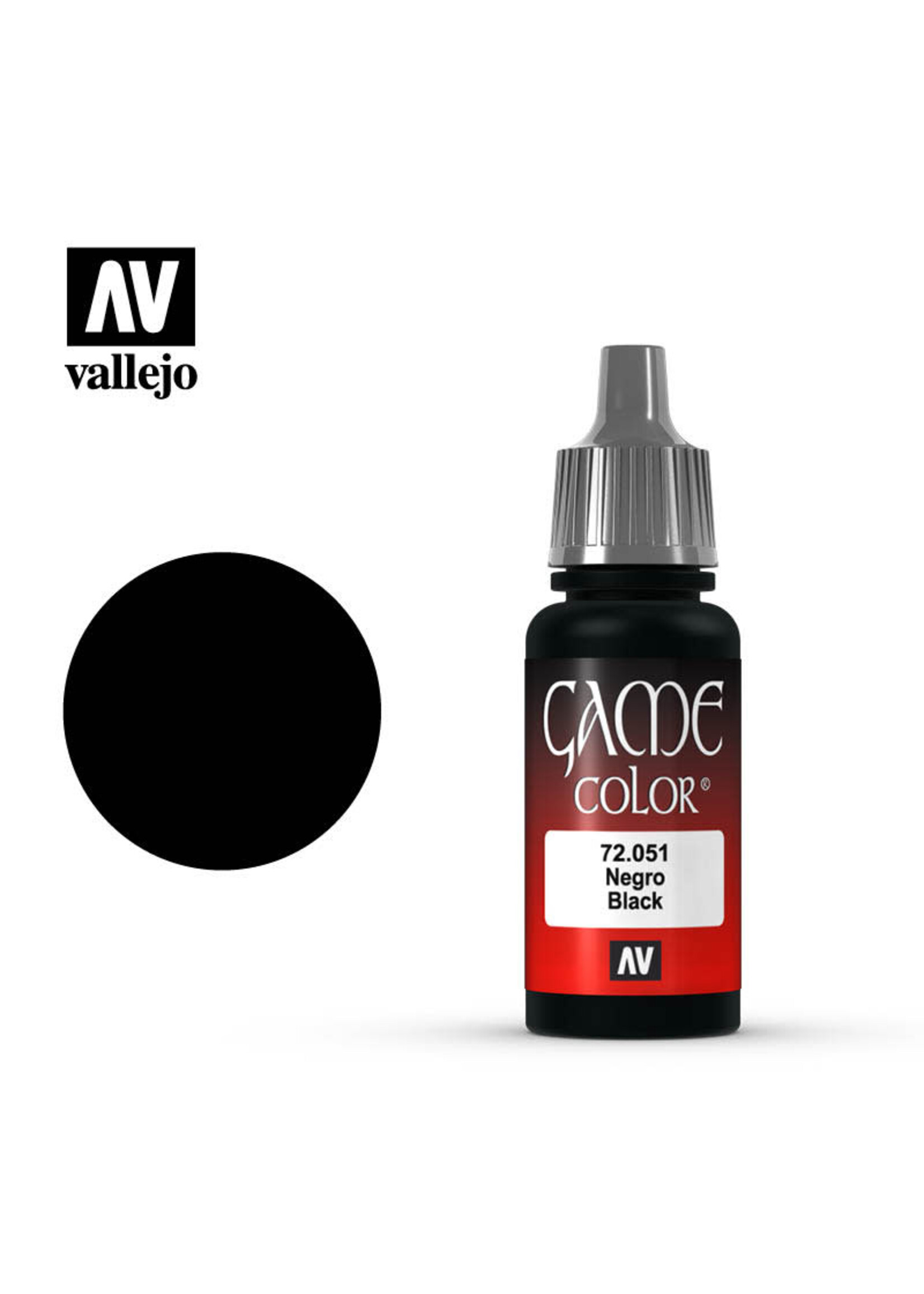 Vallejo 080VAL72051 Game Color Chaos Black (17ml)