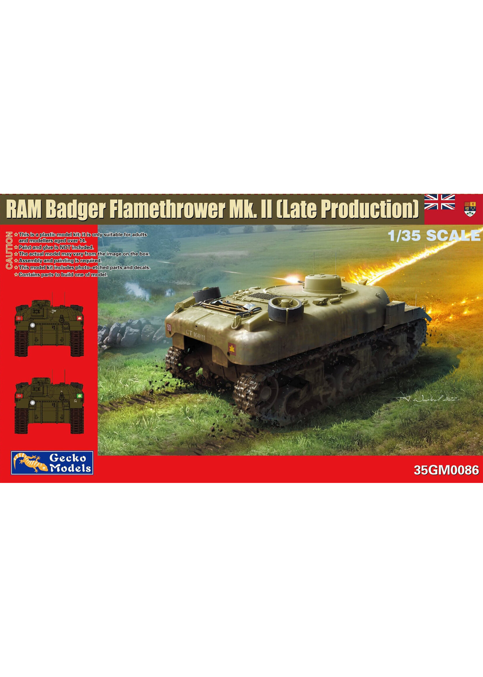 Gecko 35GM0086 Canadian Badger Flamethrower RAM Mk II (1/35)