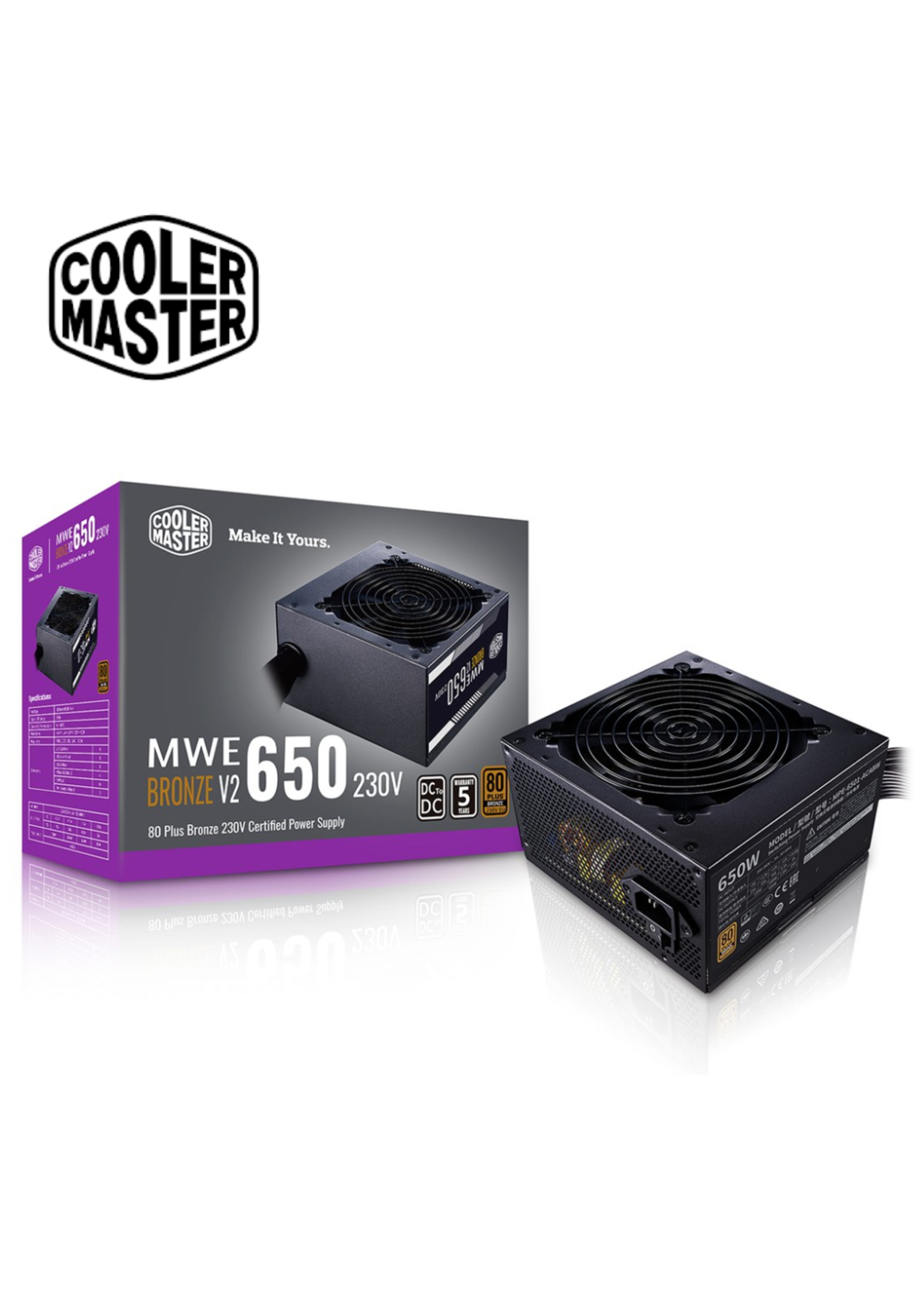 CoolerMaster Cooler Master MWE Bronze V2 80+ 650w Power Supply