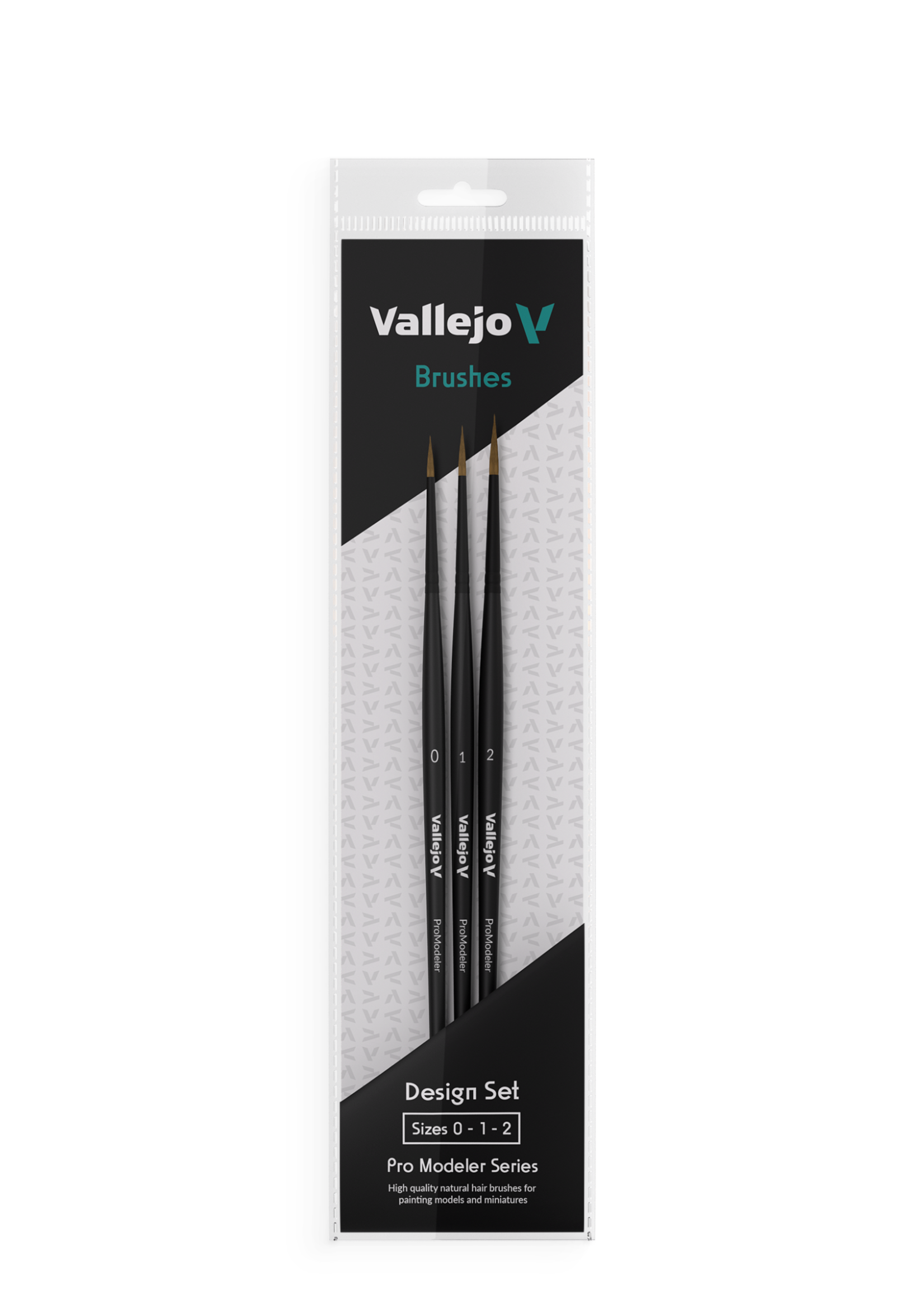 Vallejo VAL B01991 DESIGN SET NATURAL HAIR 0 1 & 2 PRO MODEL