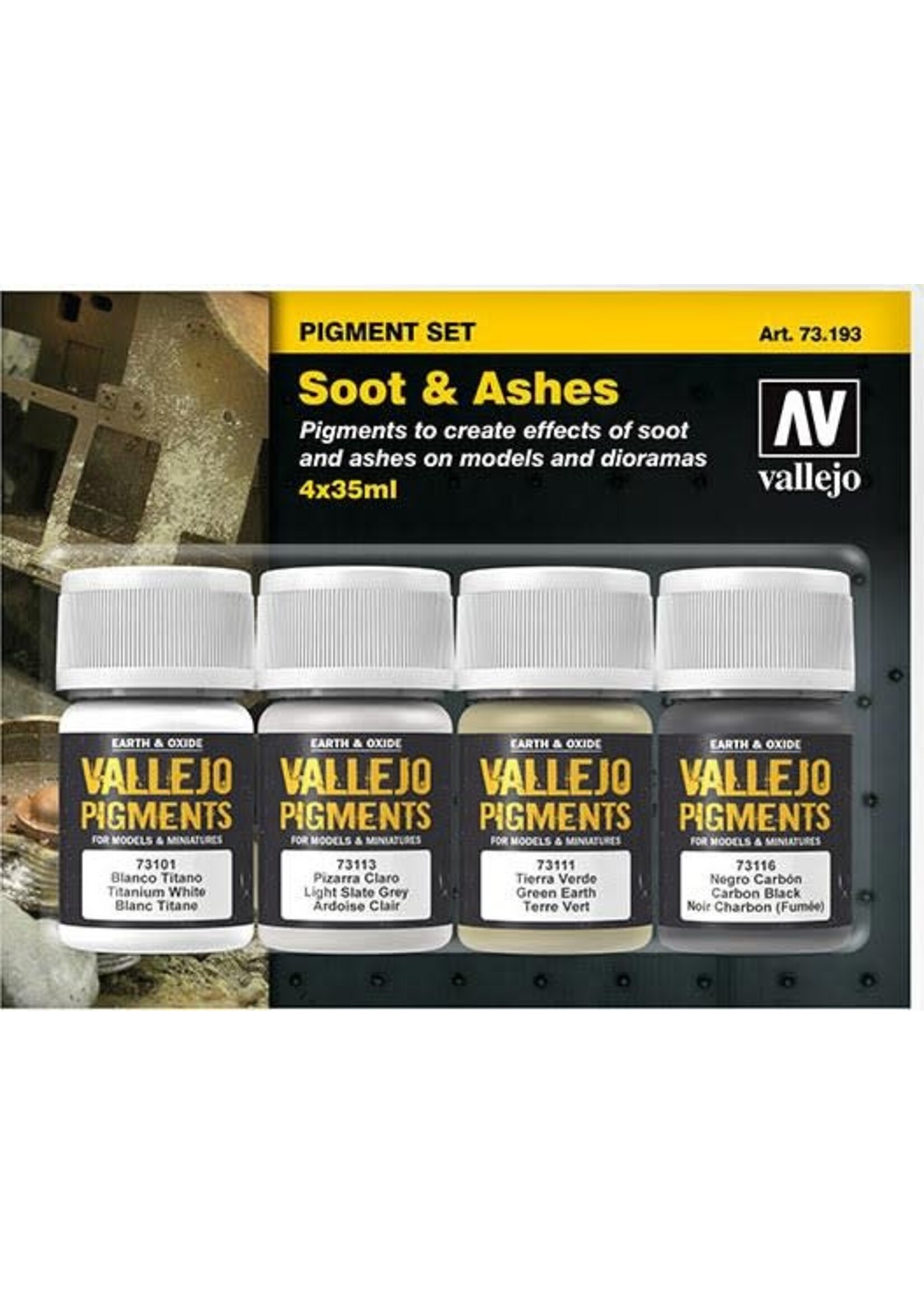 Vallejo VAL73193 Pigment Soot & Ashes Set