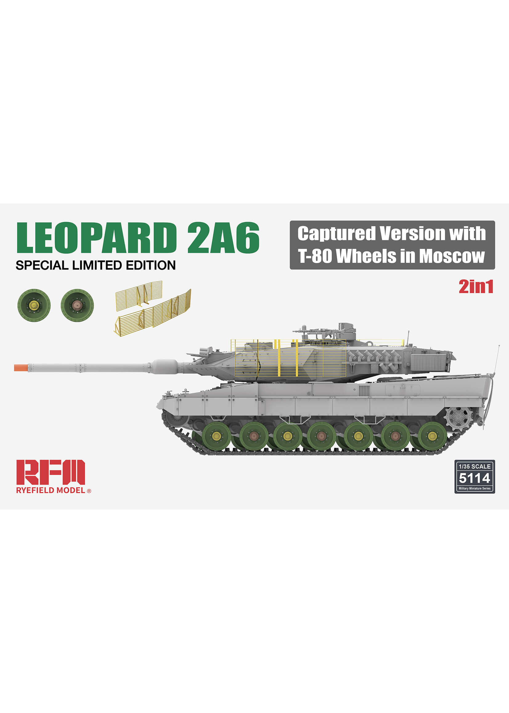 Rye Field Model RFMRM5114 Leopard 2A6 Captured Version with T-80 Wheels (1/35)