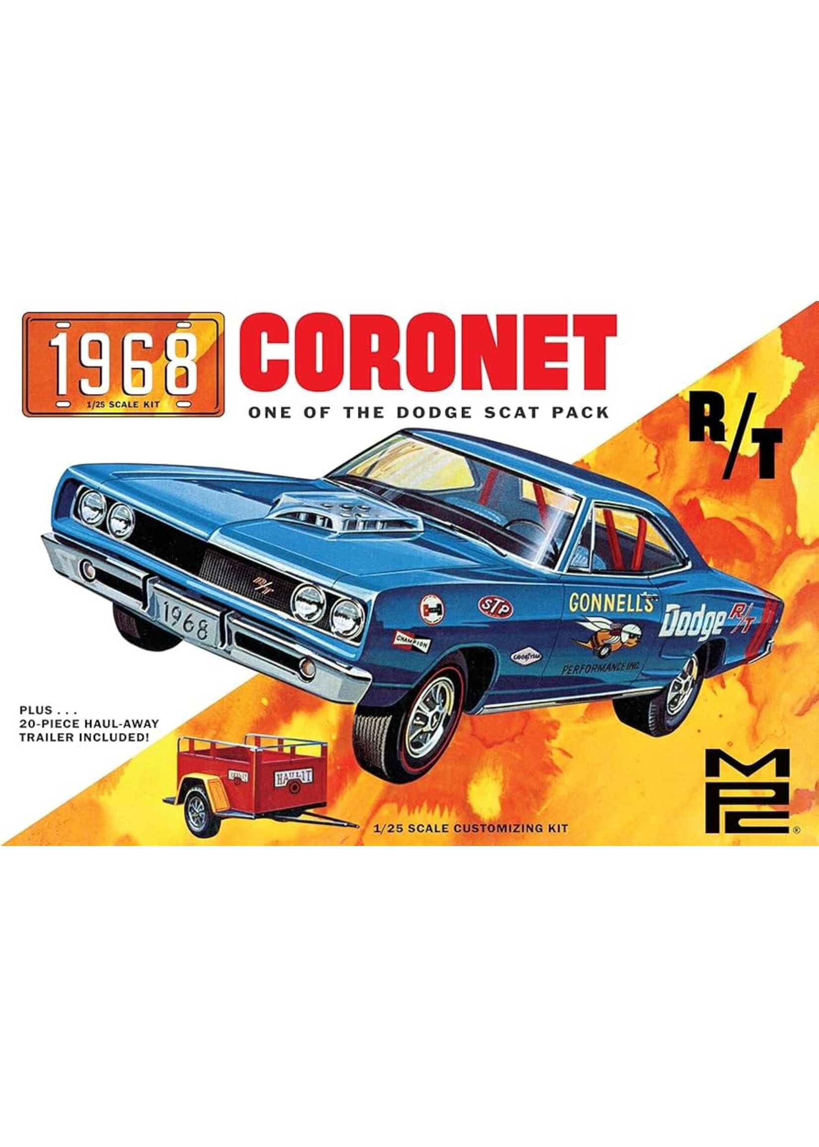 MPC MPC975 1968 Dodge Coronet Hardtop with Trailer (1/25)