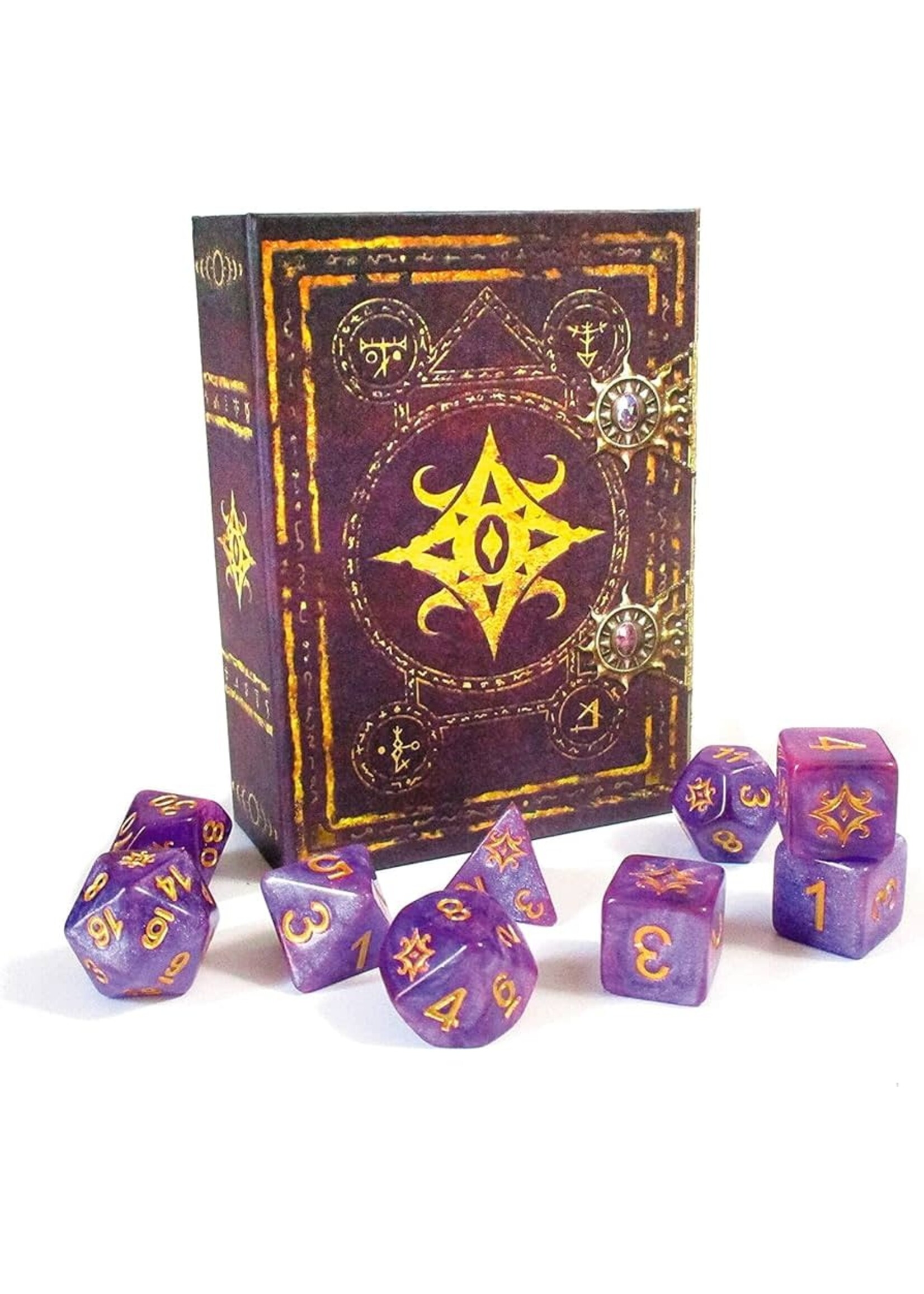 Infinite Black Dice RPG S31 10pc Elder Dice Star of Azathoth Glass Wax