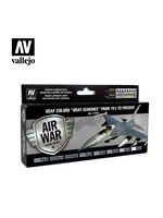 Vallejo VAL71156 USAF Colors Gray Schemes (8pc)